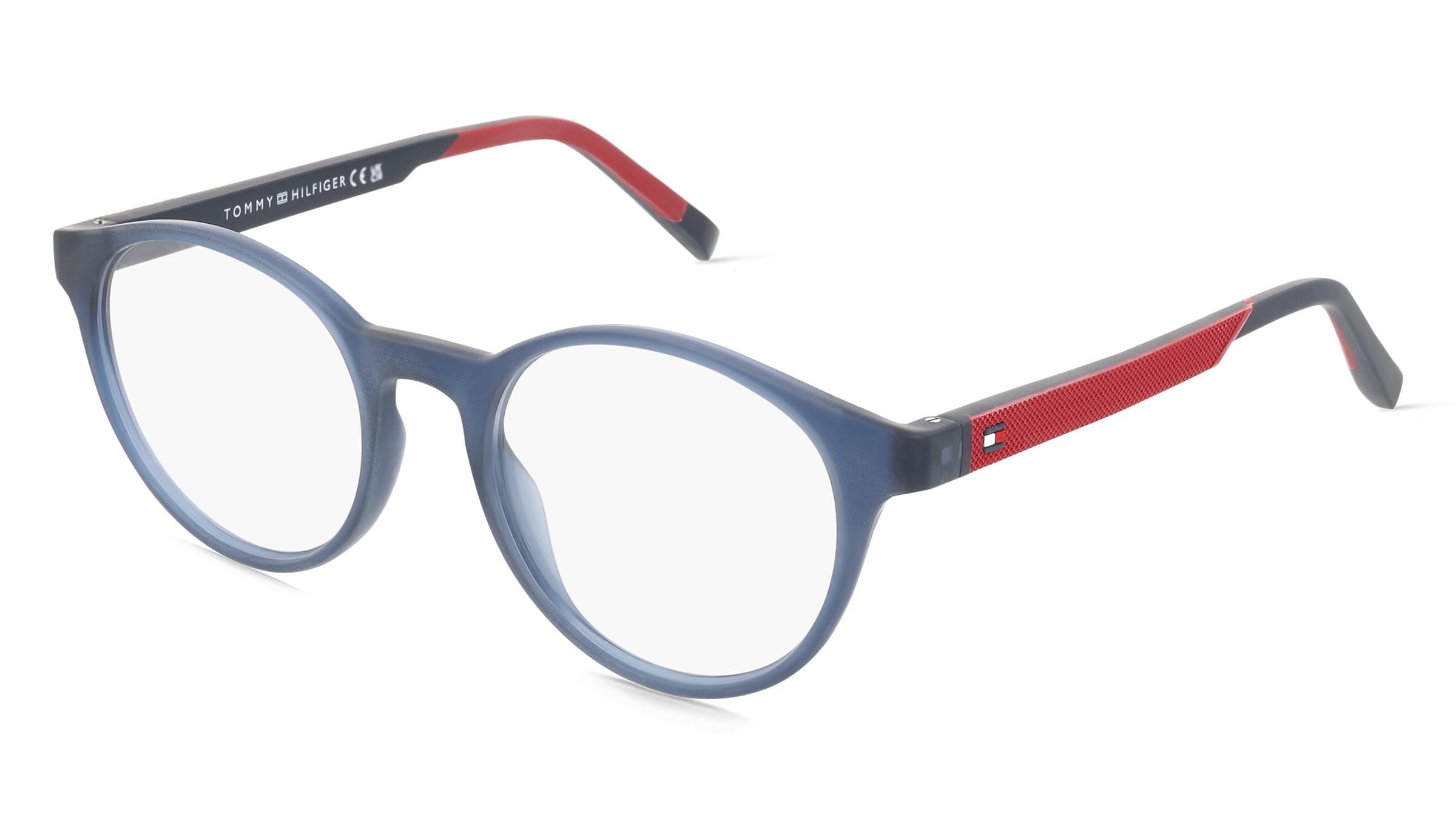 Tommy Hilfiger TH 2149 Herren-Brille inkl. Gläser Vollrand Panto Kunststoff-Gestell 49/19/145, Blau