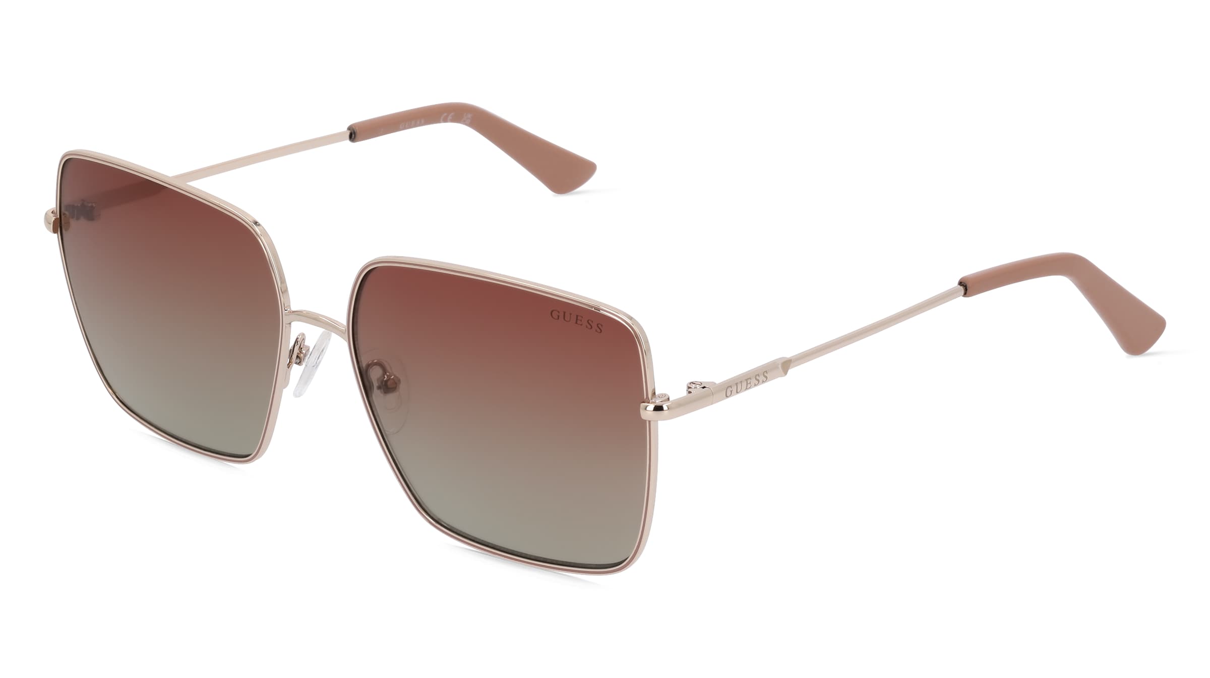 Guess GU7866 Unisex-Sonnenbrille Vollrand Quadratisch Metall-Gestell, Gold