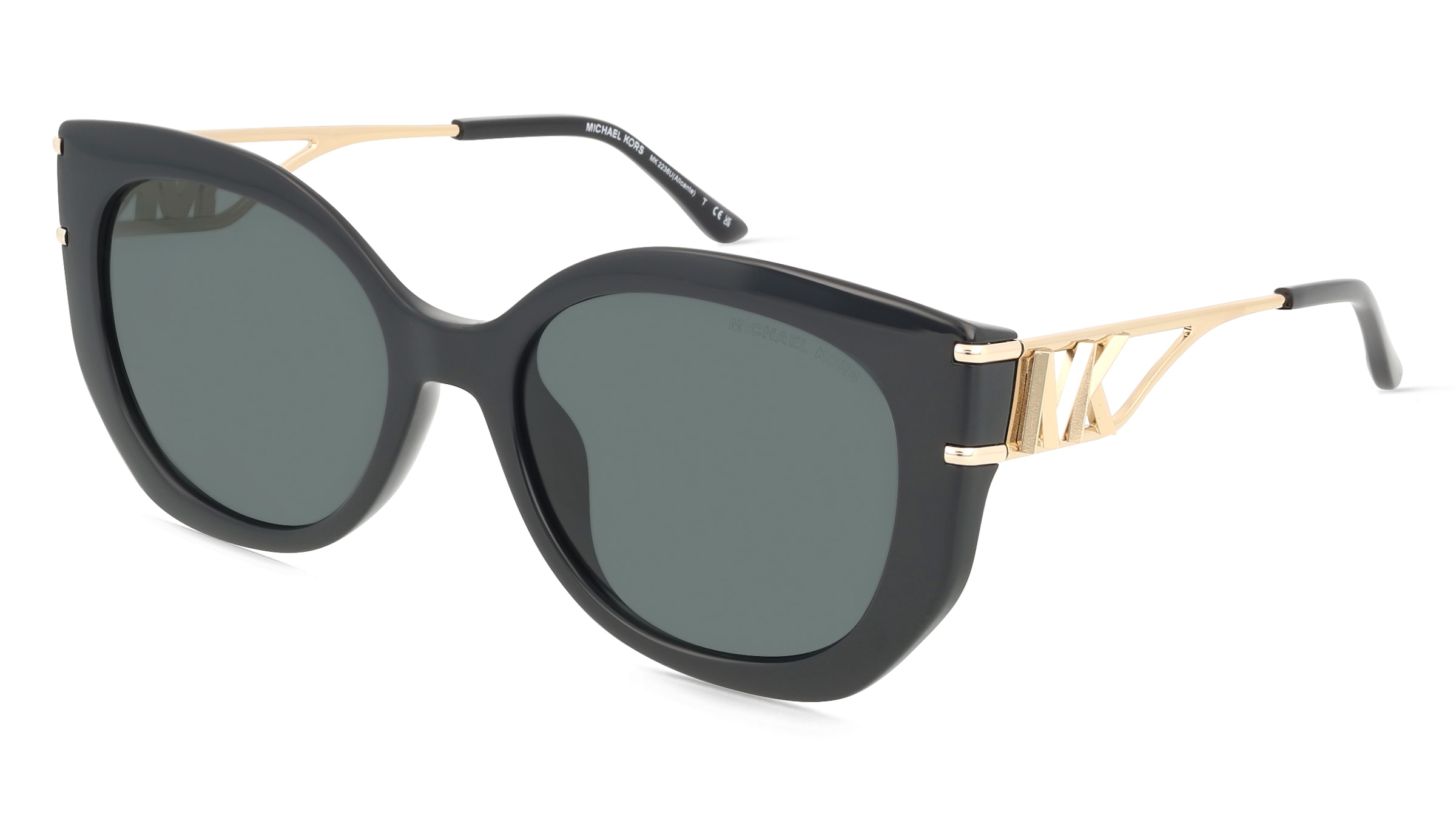 Michael Kors MK2236U Damen-Sonnenbrille Vollrand Cat Eye Kunststoff-Gestell, Schwarz
