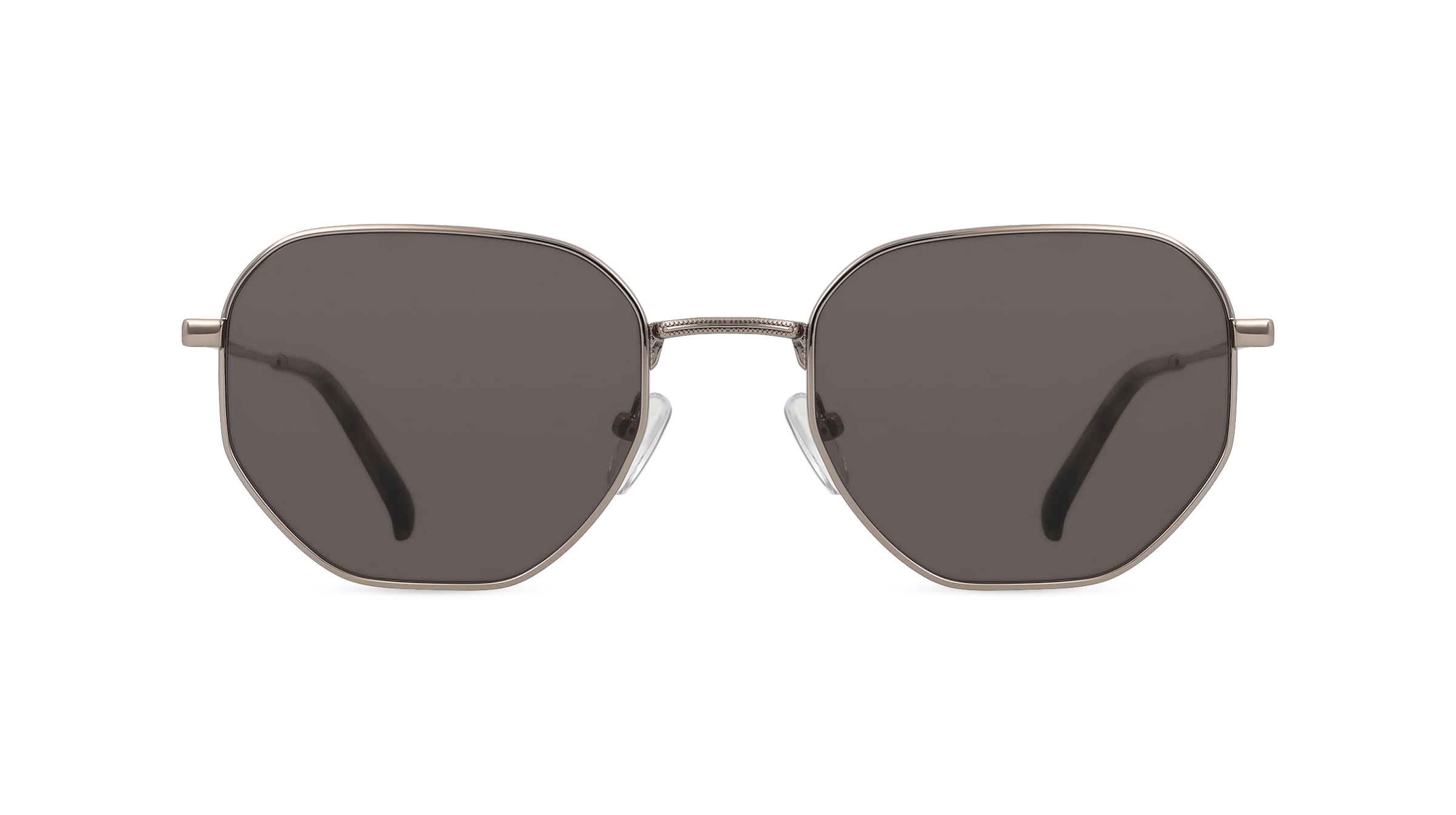 Fielmann BD 573 SUN CL AARON Damen-Sonnenbrille Vollrand Mehreckig Edelstahl-Gestell, grau