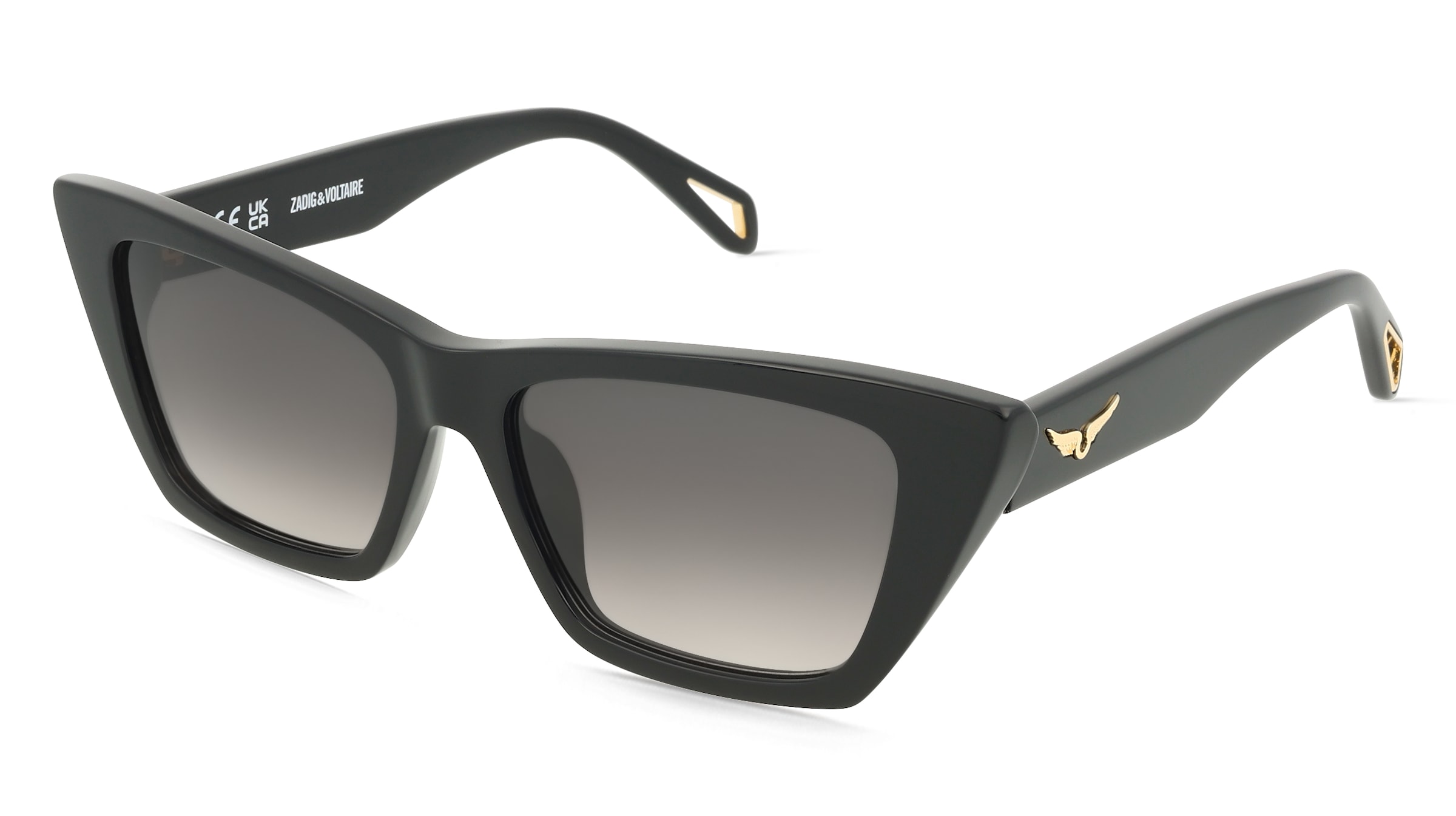 Zadig &amp; Voltaire SZV419 Damen-Sonnenbrille Vollrand Butterfly Kunststoff-Gestell, Schwarz