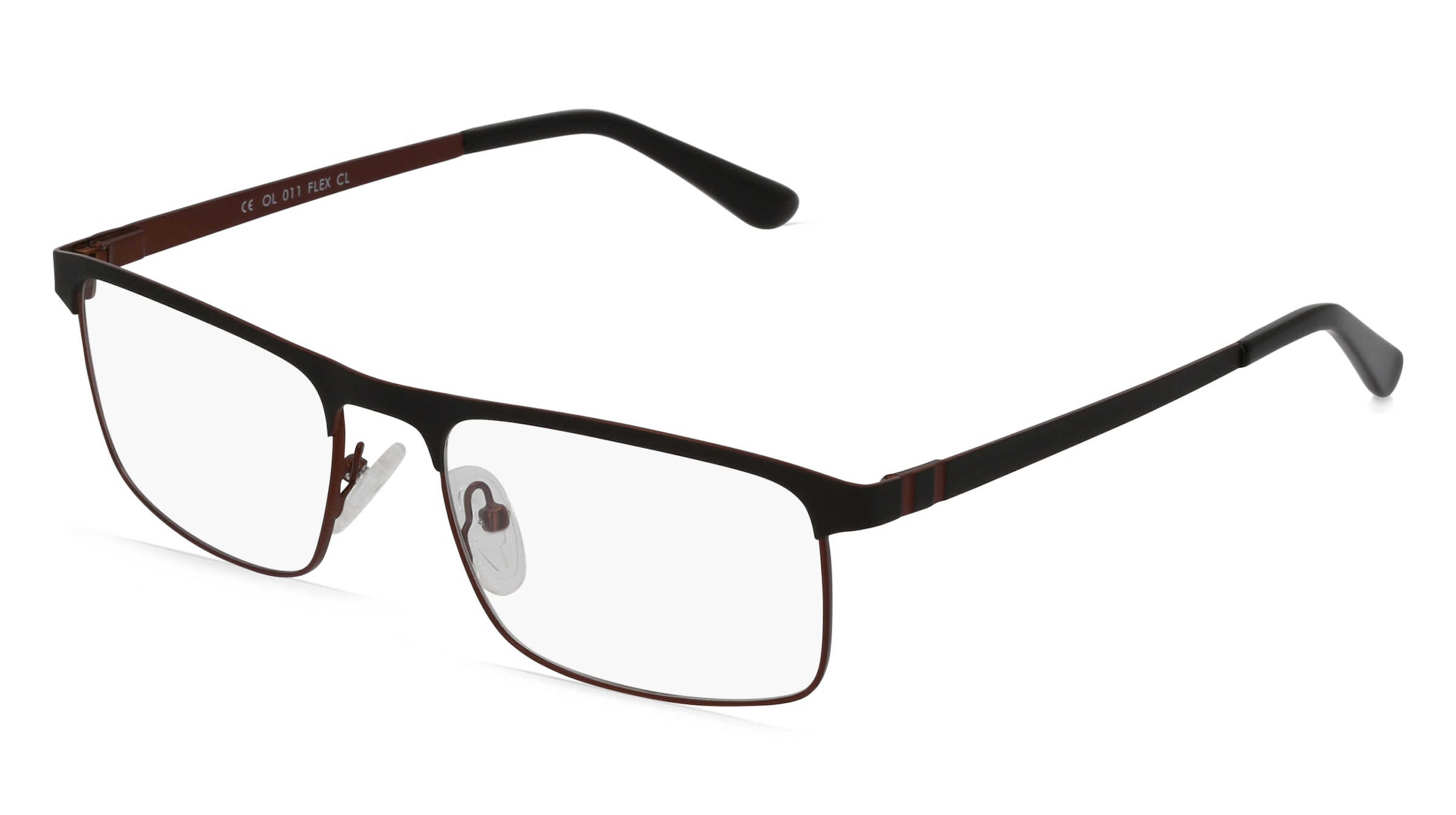 Fielmann OL 011 FLEX CL Herren-Brille inkl. Gläser Vollrand Quadratisch Edelstahl-Gestell 54/18/140, Schwarz