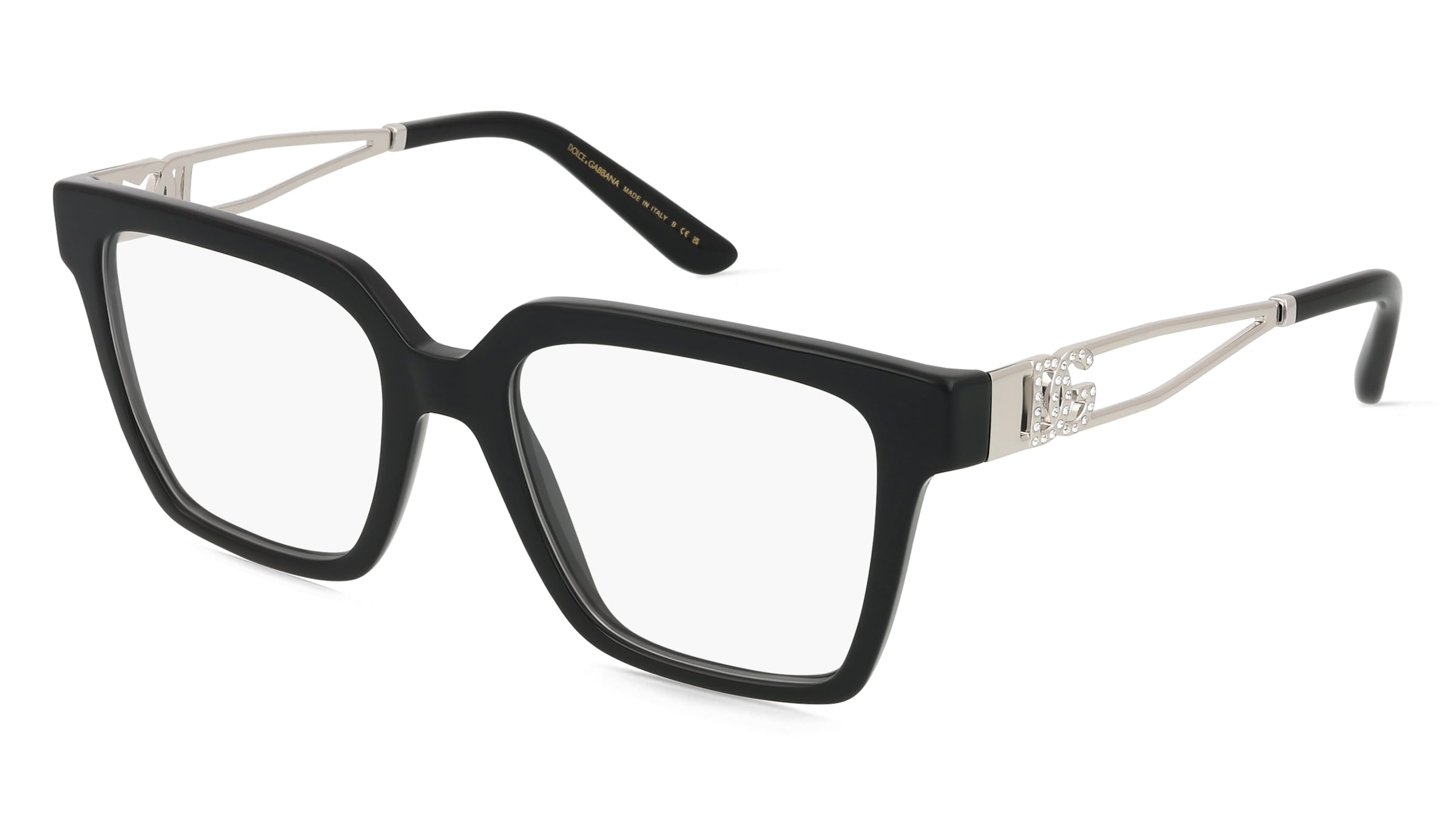 Dolce&amp;Gabbana DG3376B Damen-Brille inkl. Gläser Vollrand Quadratisch Acetat-Gestell 51/18/140, Schwarz