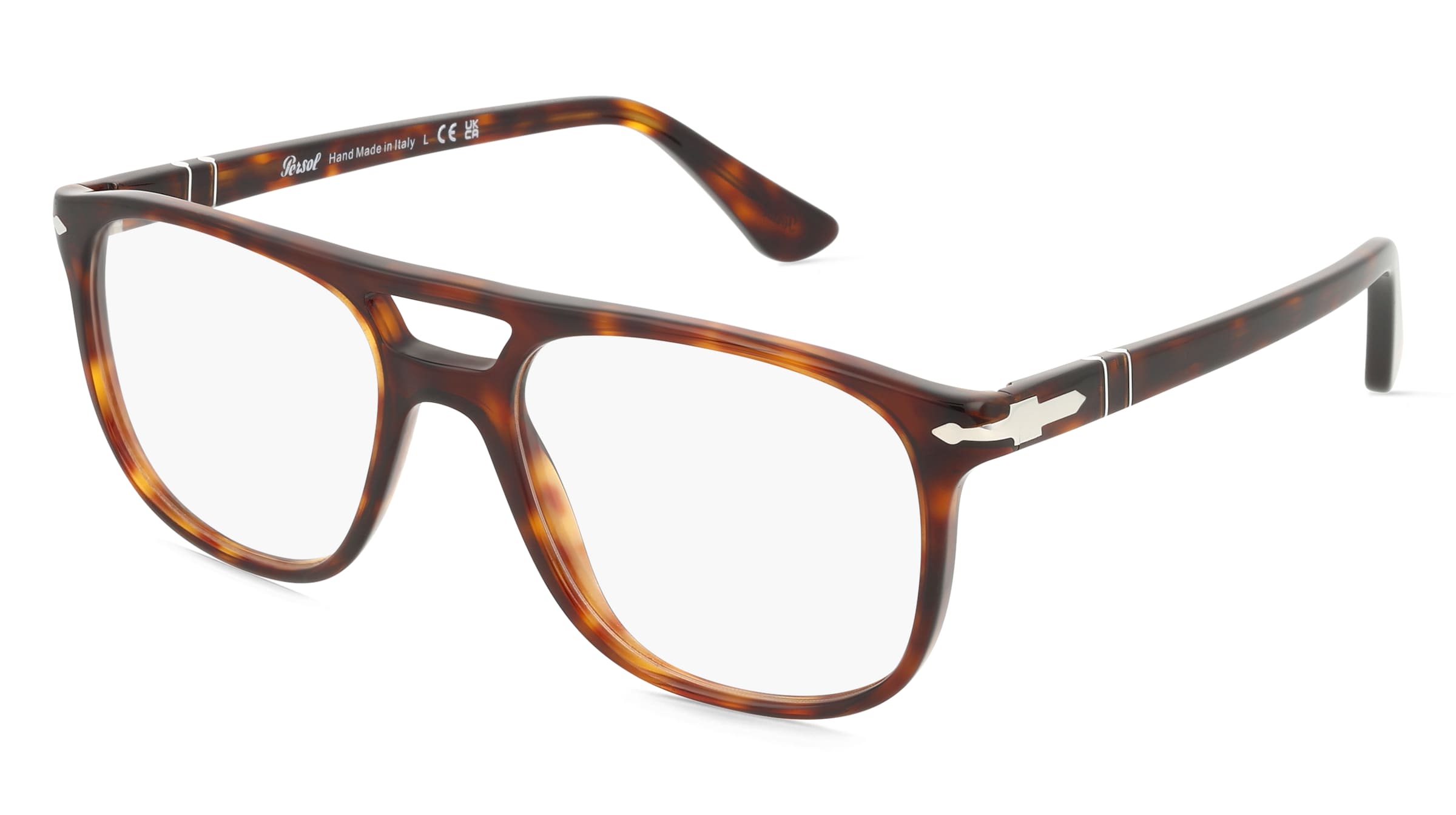 Persol 0PO3329V GRETA Herren-Brille inkl. Gläser Vollrand Pilot Acetat-Gestell 52mm/18mm/145mm, braun