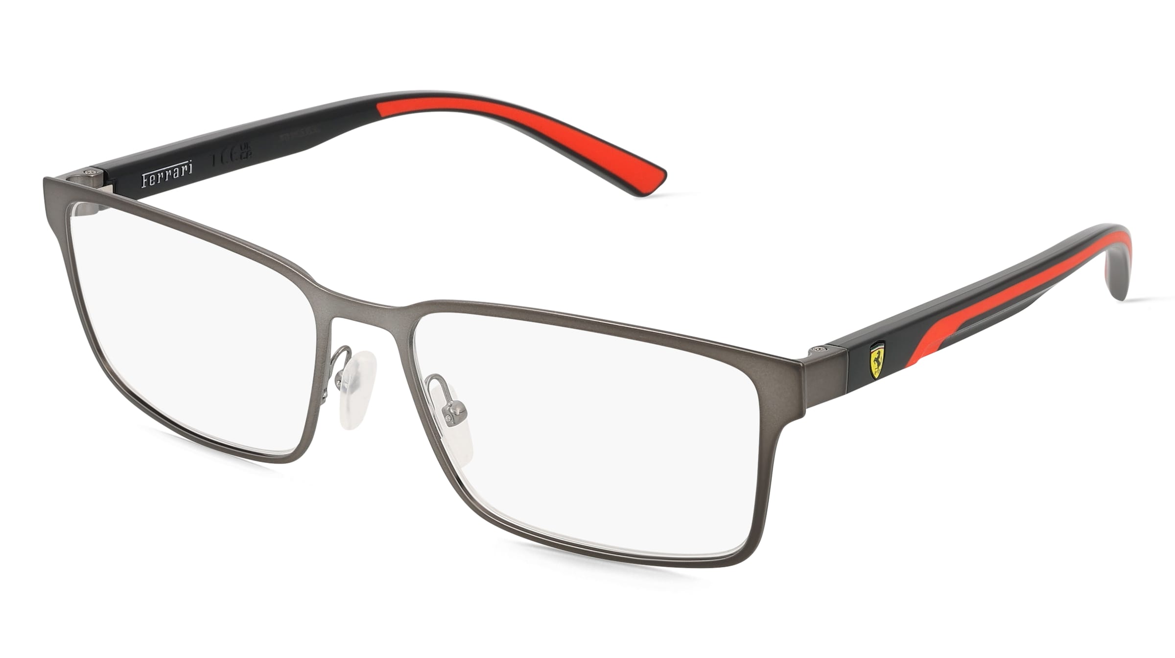 Scuderia Ferrari 0FZ7002 Herren-Brille inkl. Gläser Halbrand Quadratisch Metall-Gestell 56/18/145, Grau