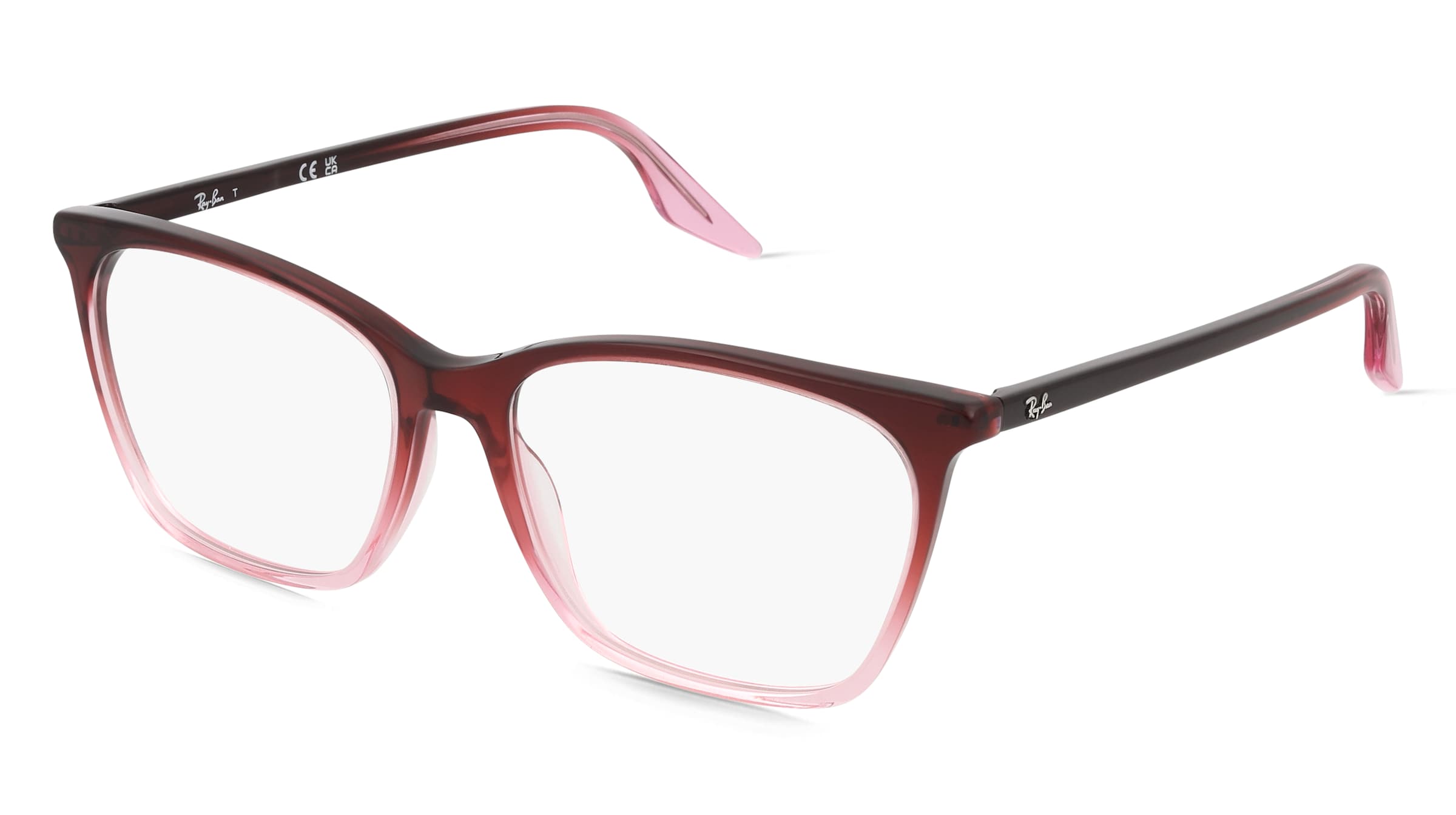 Ray-Ban RX5422 Damen-Brille inkl. Gläser Vollrand Cat Eye Acetat-Gestell 54/16/145, Rot