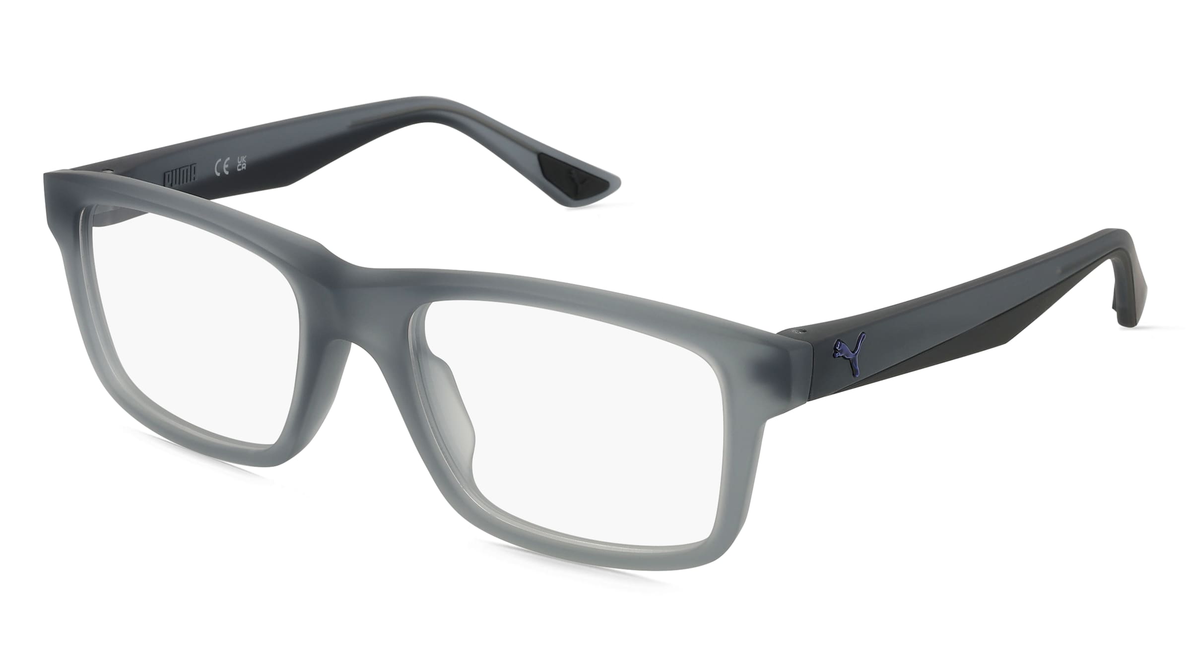 Puma PU0405O Unisex-Brille inkl. Gläser Vollrand Quadratisch Acetat-Gestell 54/19/145, Grau