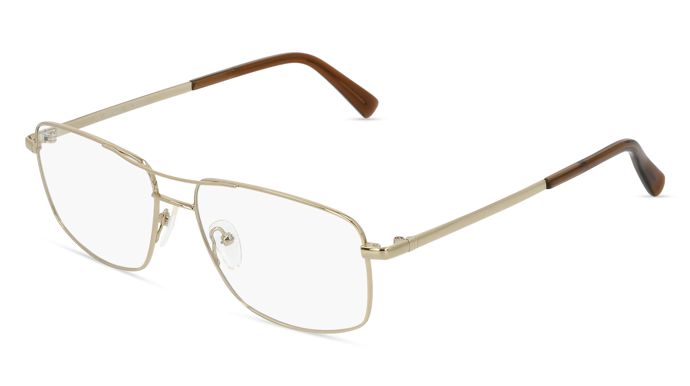 Fielmann MC 563 CL Herren-Brille inkl. Gläser Vollrand Quadratisch Edelstahl-Gestell 56/15/145, Gold