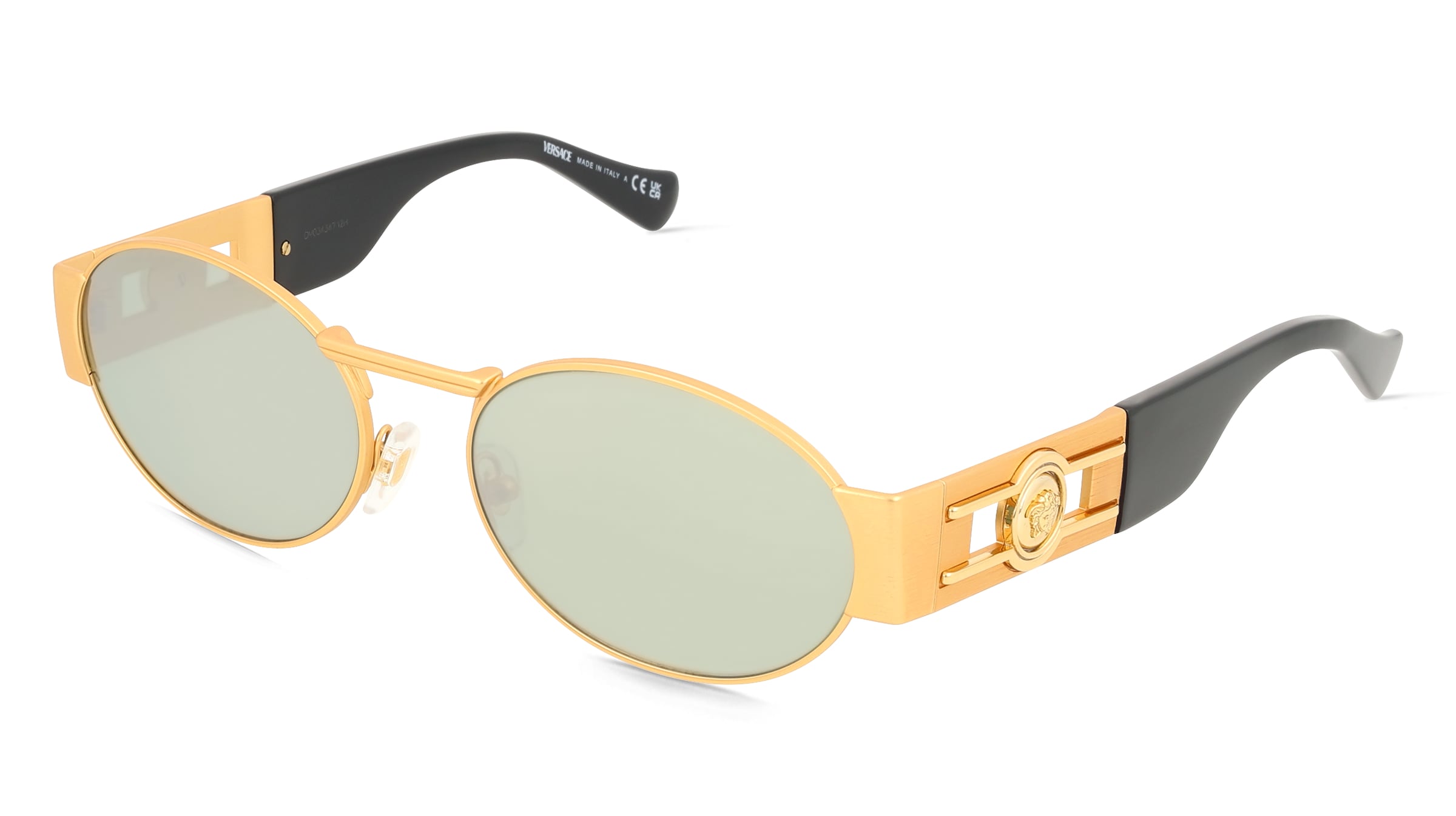 Versace VE2264 Unisex-Sonnenbrille Vollrand Oval Edelstahl-Gestell, Gold