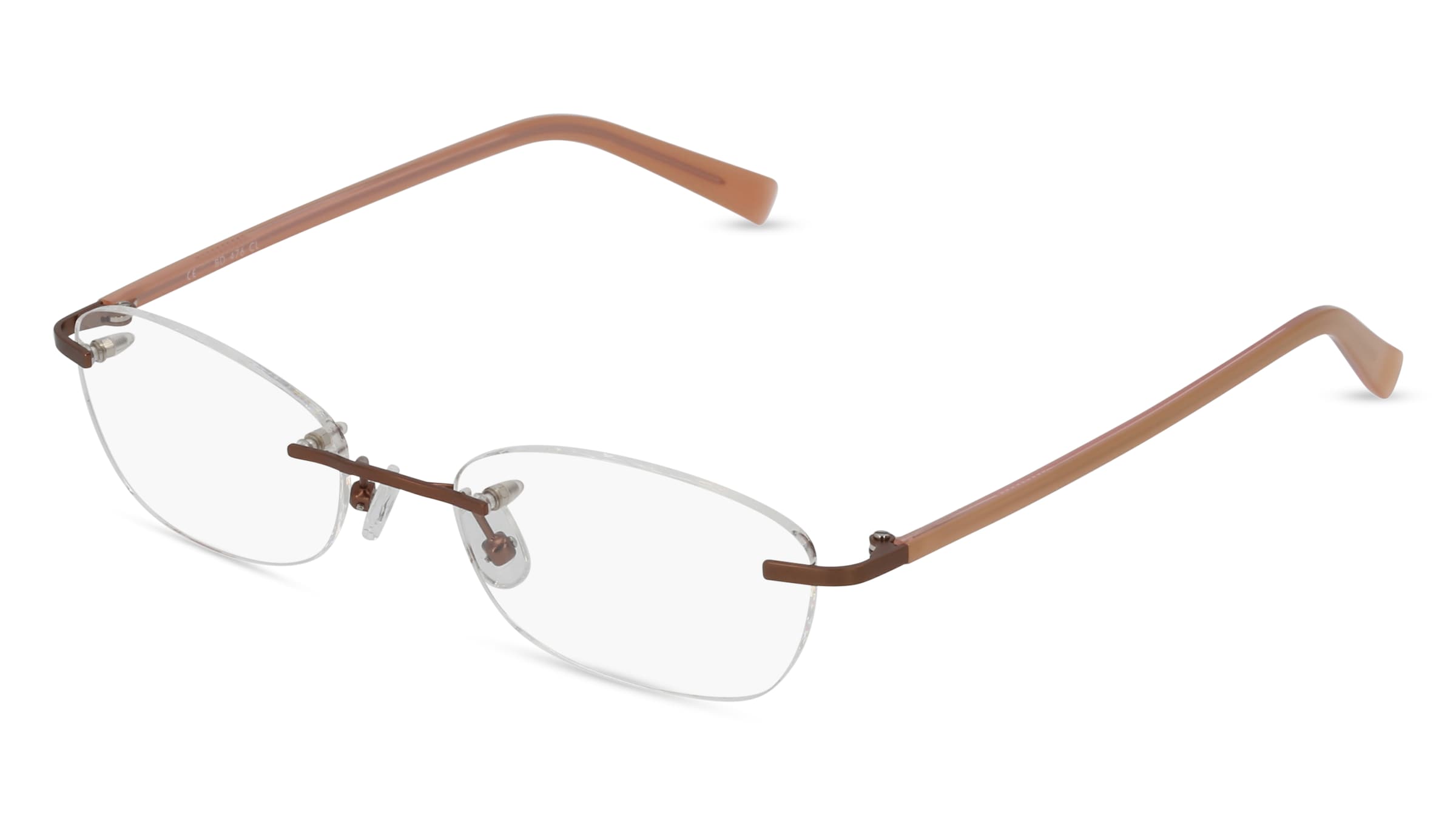 Fielmann BD 476 CL Damen-Brille inkl. Gläser Randlos Oval Edelstahl-Gestell 51/19/130, Braun