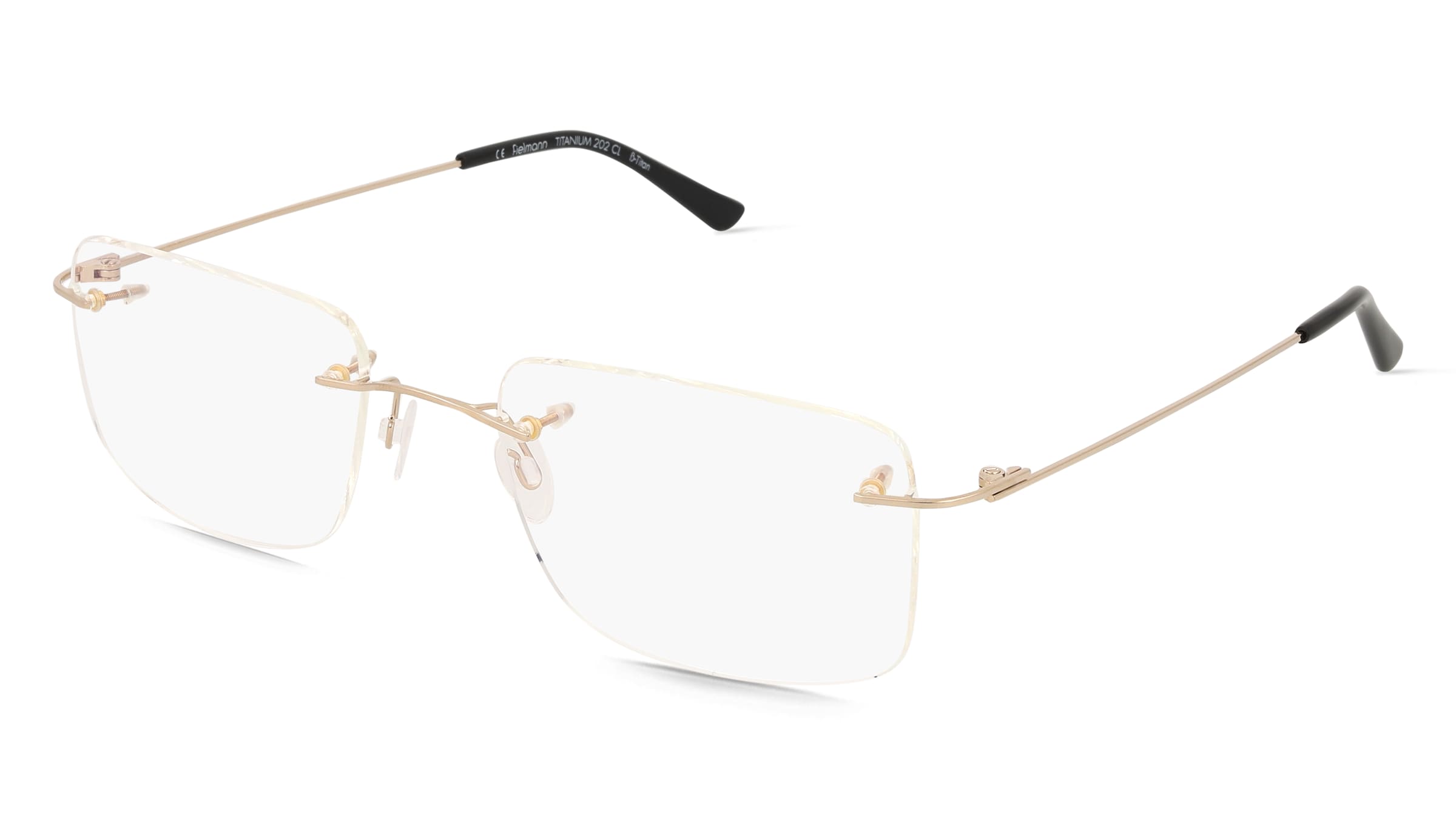 Fielmann TITANIUM 202 CL Herren-Brille inkl. Gläser Randlos Quadratisch Titan-Gestell 56/21/140, Gold