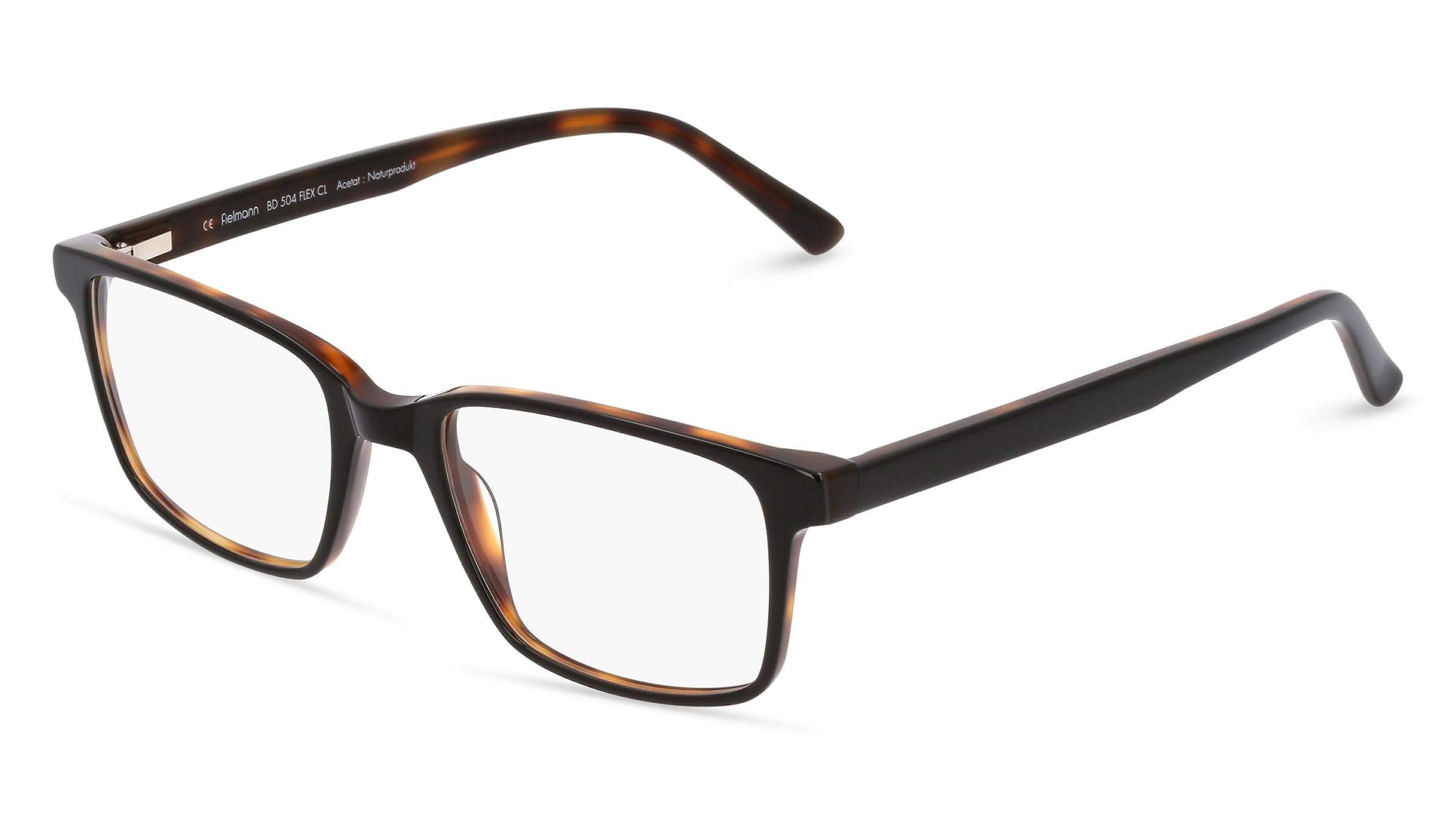 Fielmann BD 504 FLEX CL Herren-Brille inkl. Gläser Vollrand Quadratisch Acetat-Gestell 52/19/145, Schwarz