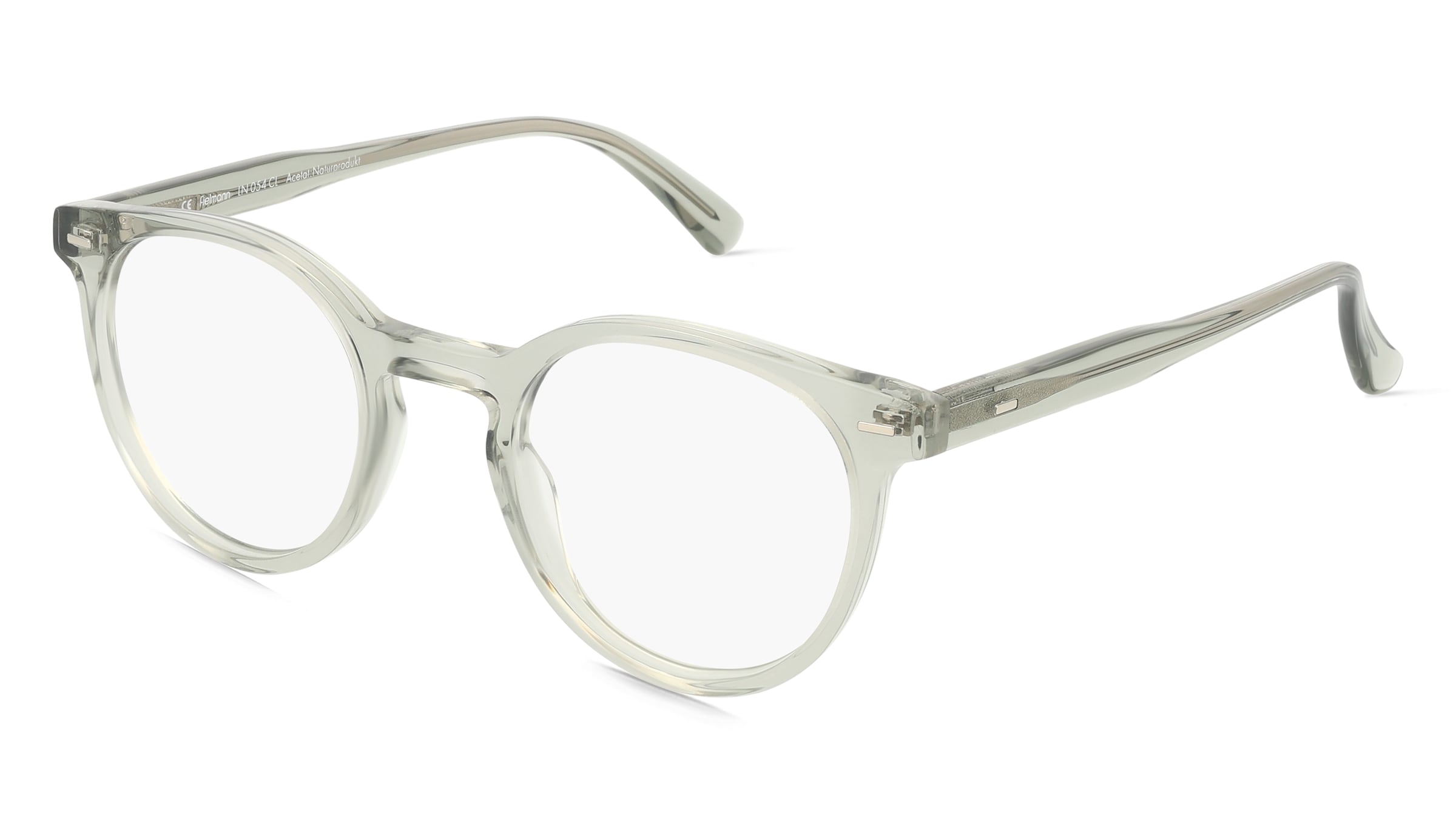 Fielmann LN 054 CL Unisex-Brille inkl. Gläser Vollrand Rund Acetat-Gestell 47/22/145, Grün