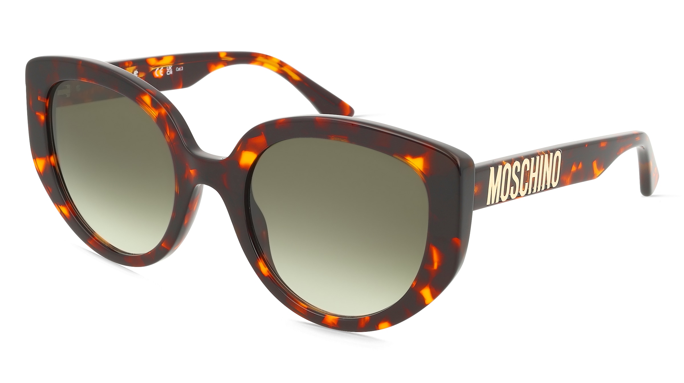 Moschino 207217 Damen-Sonnenbrille Vollrand Cat Eye Acetat-Gestell, Havanna