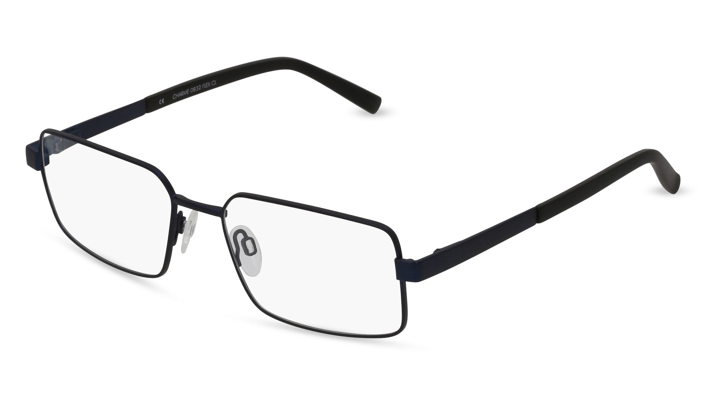 Fielmann CHARME 0832 FLEX CL Herren-Brille inkl. Gläser Vollrand Quadratisch Metall-Gestell 55/18/140, Blau