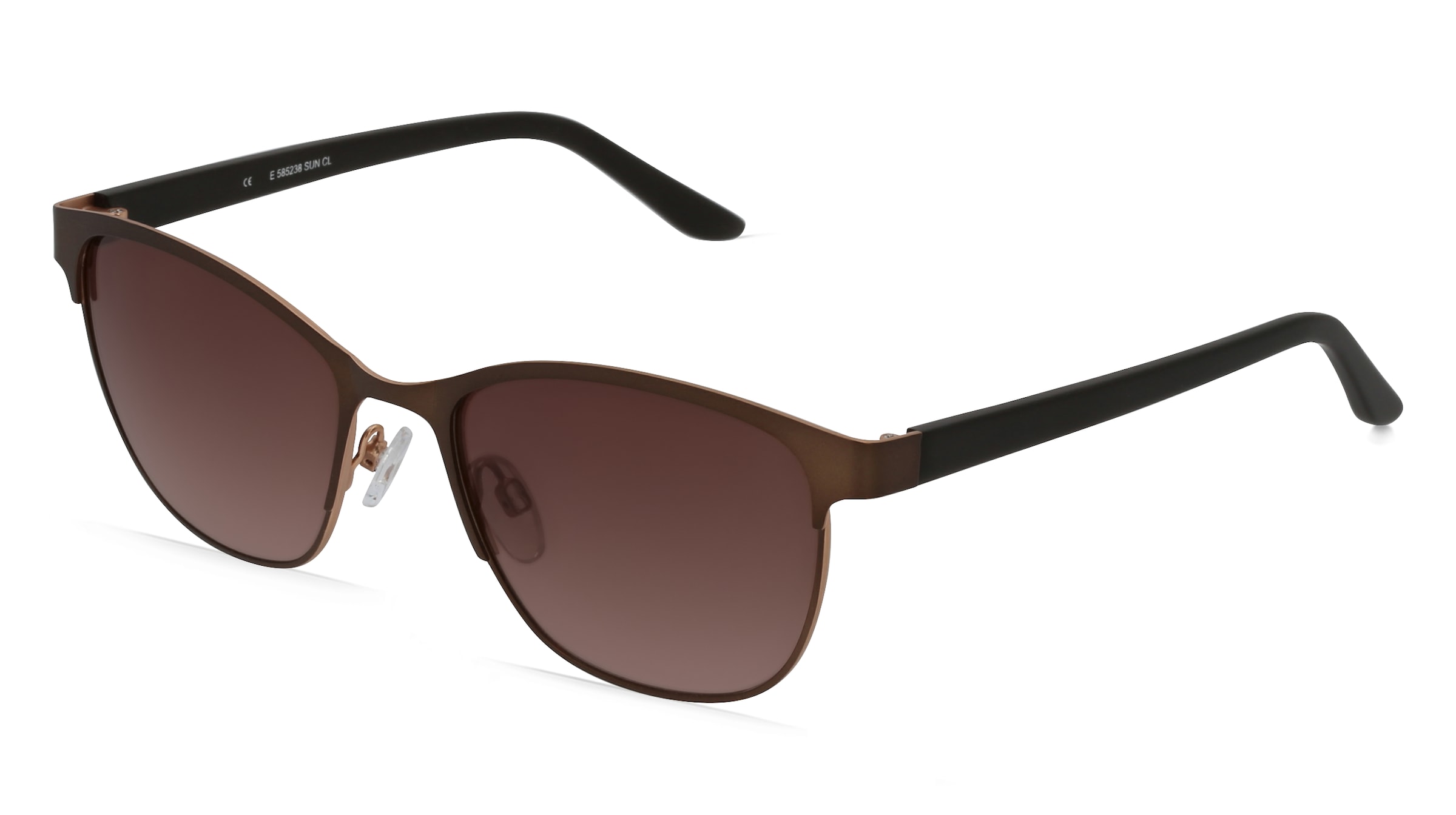 Fielmann E 585238 SUN CL Damen-Sonnenbrille Vollrand Quadratisch Metall-Gestell, Braun
