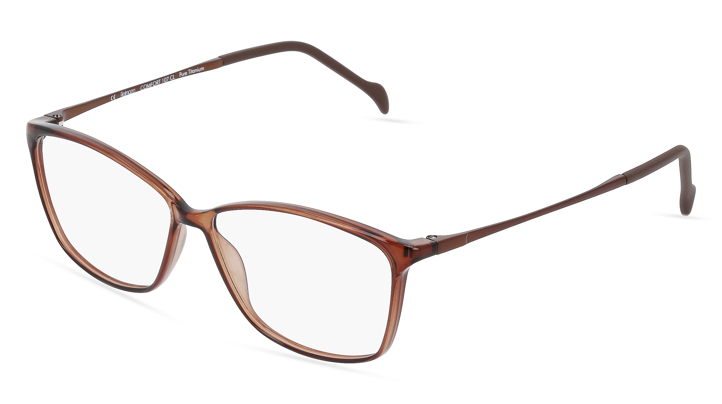 Fielmann COMFORT 107 CL Damen-Brille inkl. Gläser Vollrand Quadratisch TR90-Gestell 52/11/130, Braun