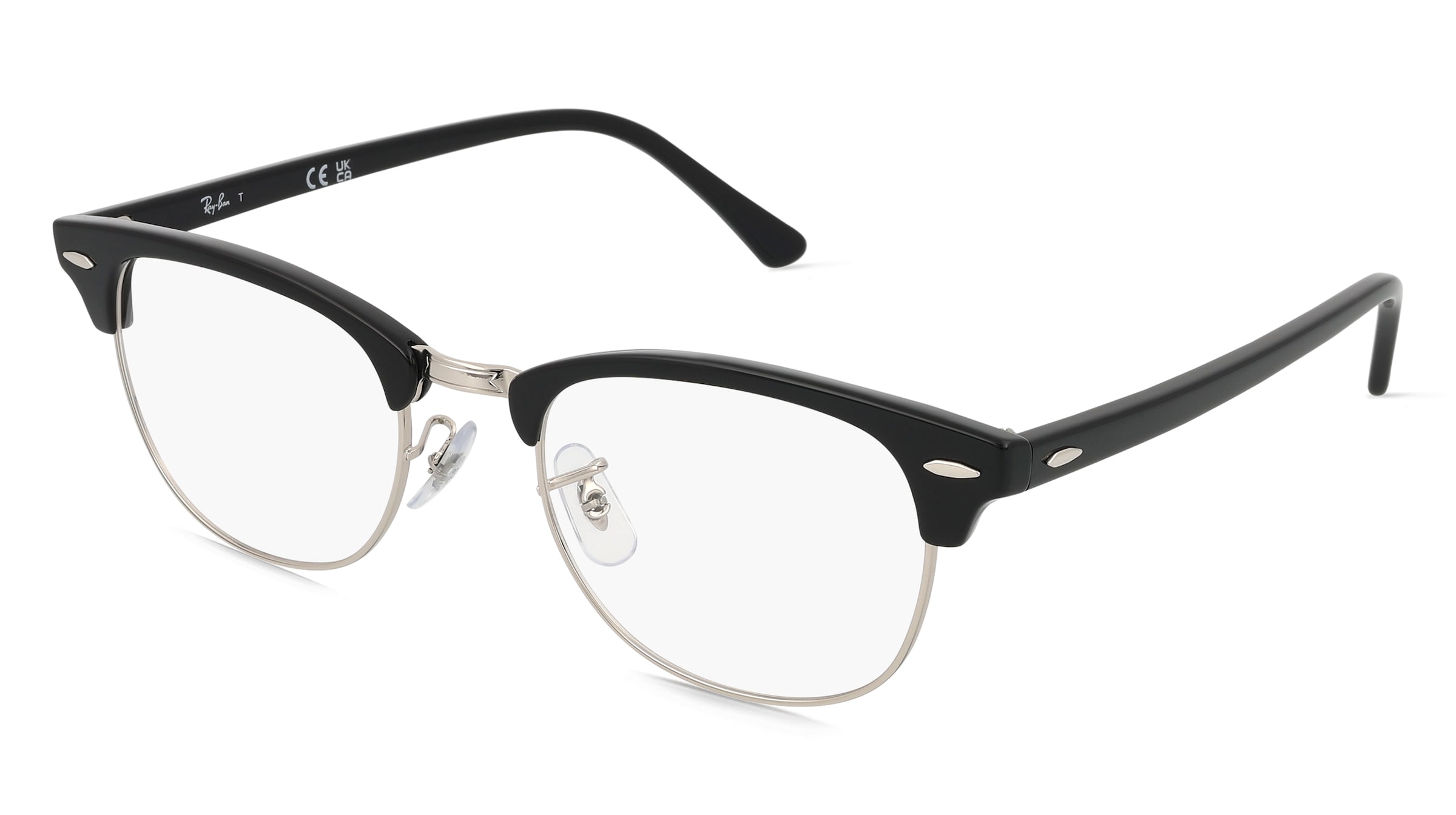 Ray-Ban 0RX5154 CLUBMASTER Unisex-Brille inkl. Gläser Vollrand Quadratisch Acetat-Gestell 53/21/150, Schwarz