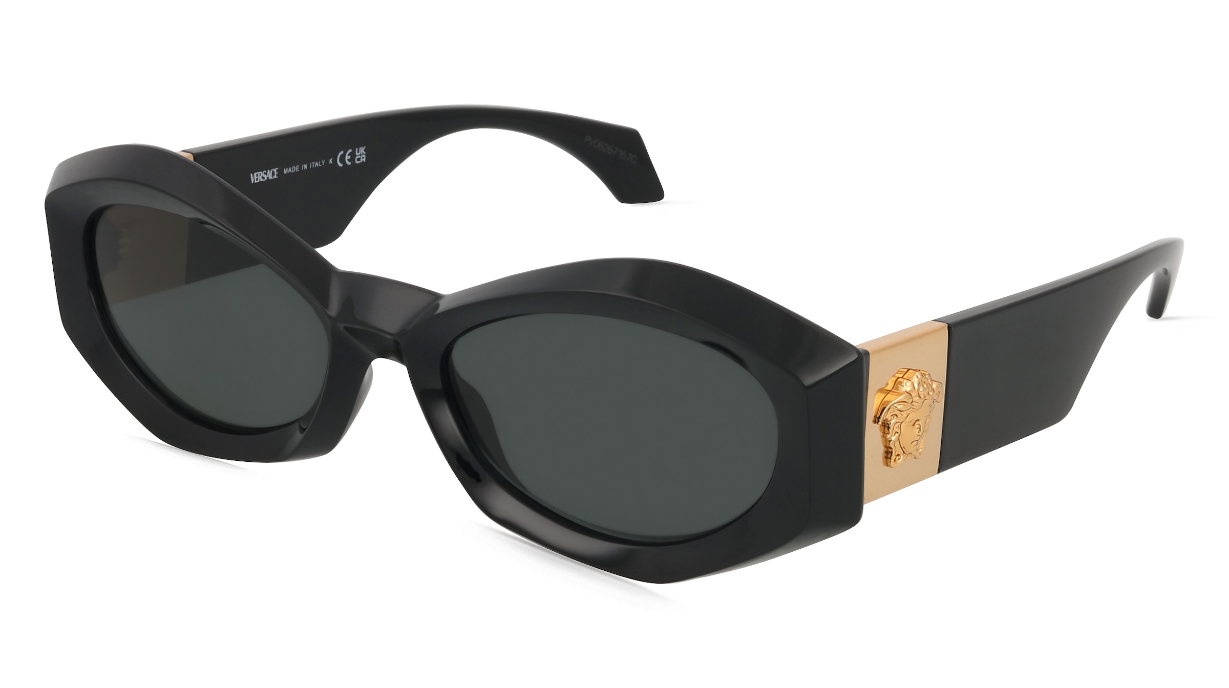 Versace 0VE4466U Damen-Sonnenbrille Vollrand Quadratisch Acetat-Gestell, schwarz