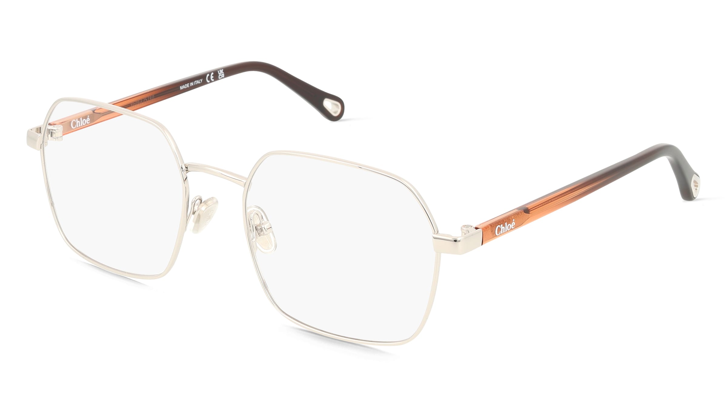 Chloé CH0268O Unisex-Brille inkl. Gläser Vollrand Quadratisch Metall-Gestell 54/19/140, Silber
