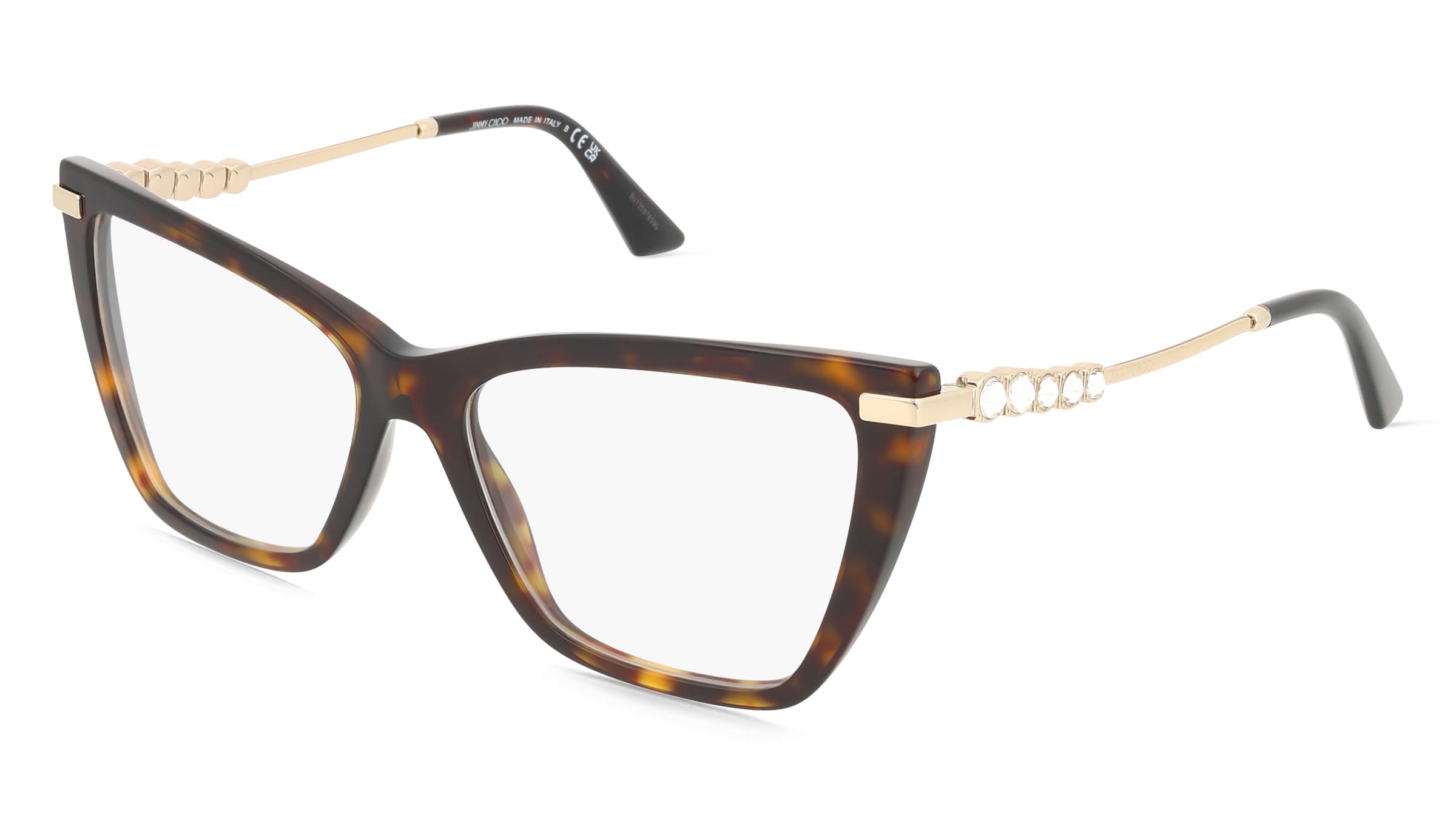 Jimmy Choo JC3020B Damen-Brille inkl. Gläser Vollrand Cat Eye Acetat-Gestell 55/16/140, Havanna