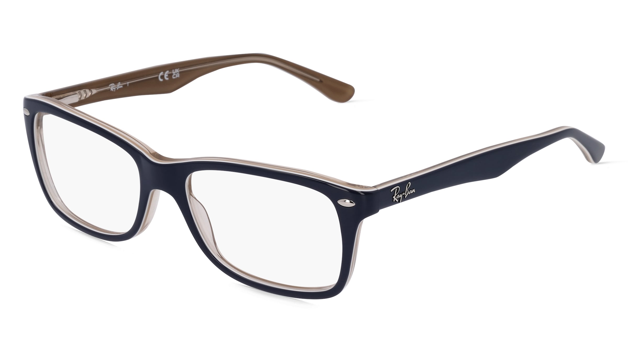 Ray-Ban RX5228 Damen-Brille inkl. Gläser Vollrand Quadratisch Acetat-Gestell 53/17/140, Blau