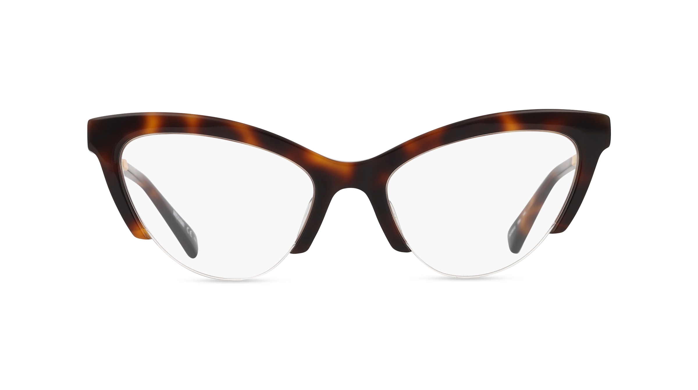 Moschino MOS612 Damen-Brille inkl. Gläser Halbrand Cateye Acetat-Gestell 52mm/18mm/140mm, braun