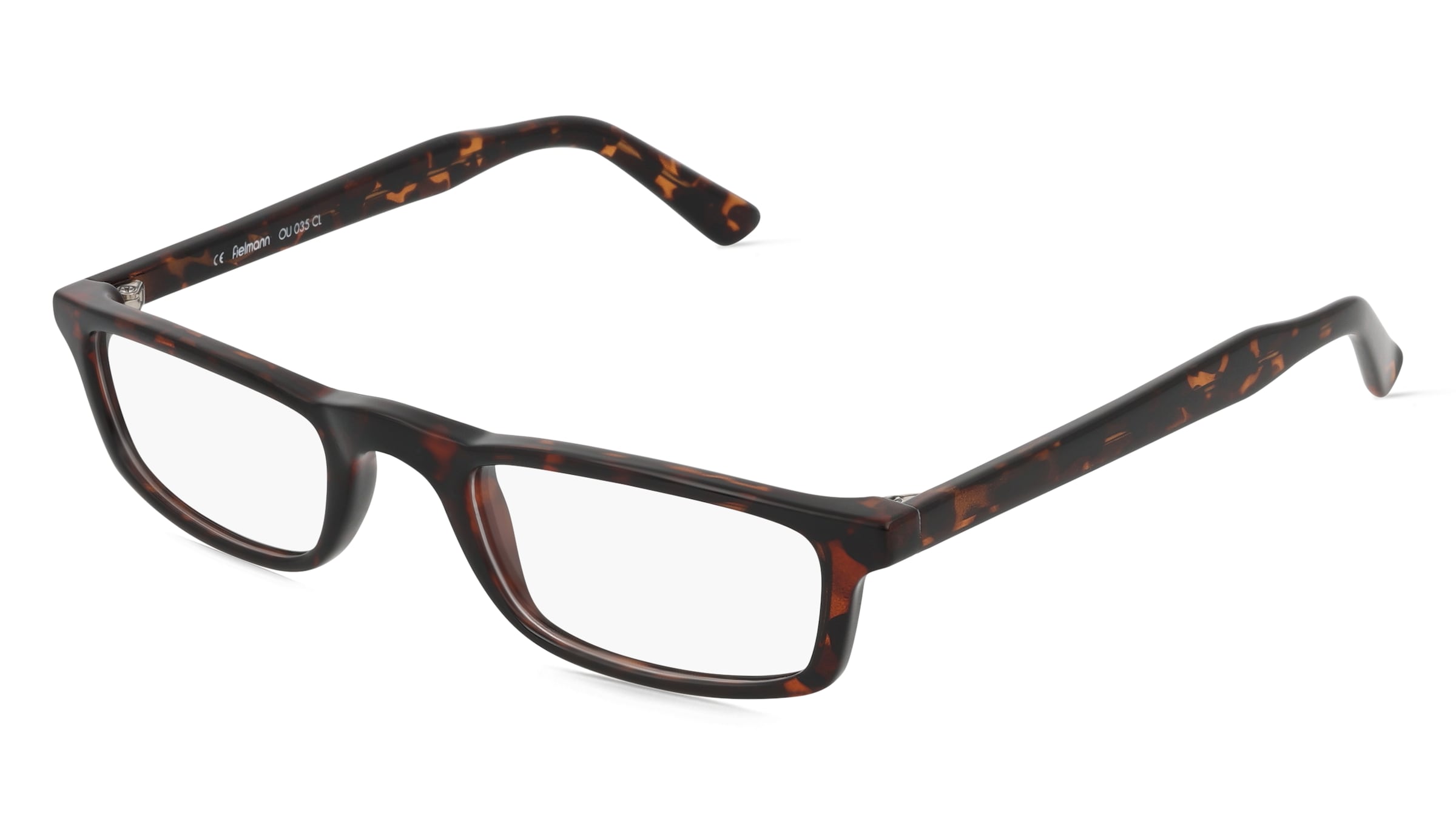 Fielmann OU 035 CL Herren-Brille inkl. Gläser Vollrand Schmal Acetat-Gestell 50mm/22mm/145mm, Havanna