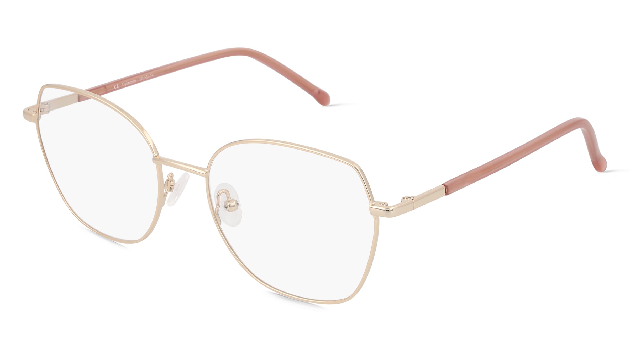 Fielmann BD 554 FA Damen-Brille inkl. Gläser Vollrand Quadratisch Edelstahl-Gestell 52/18/140, Gold