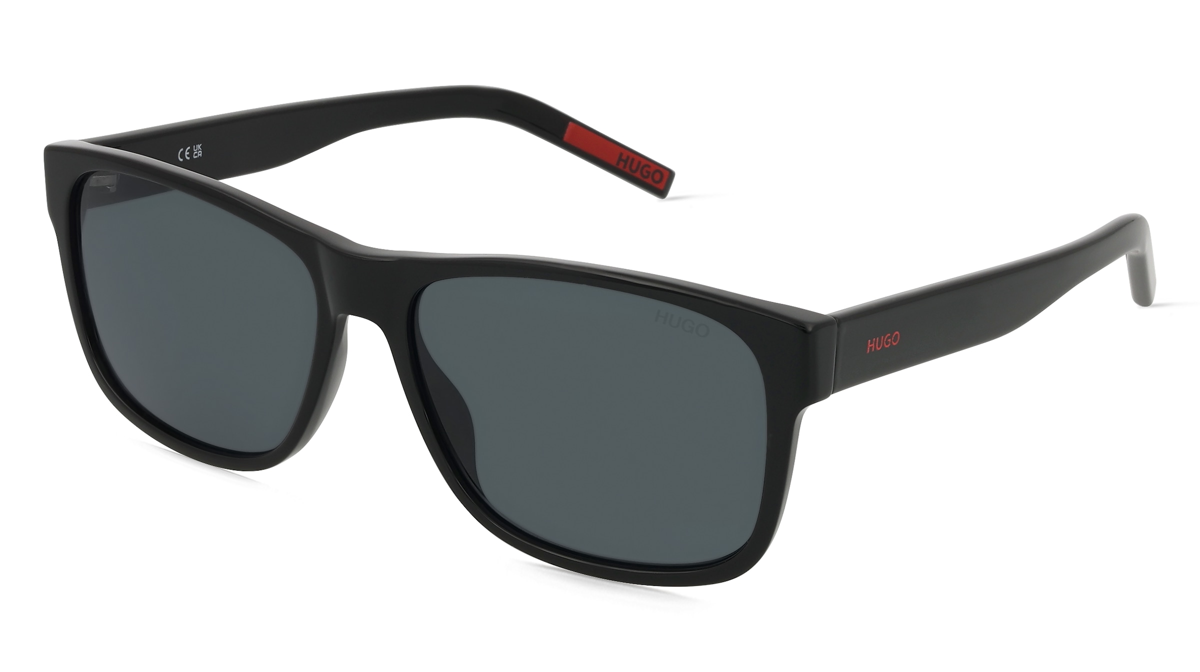 Hugo HG 1260/S Herren-Sonnenbrille Vollrand Quadratisch Acetat-Gestell, Schwarz