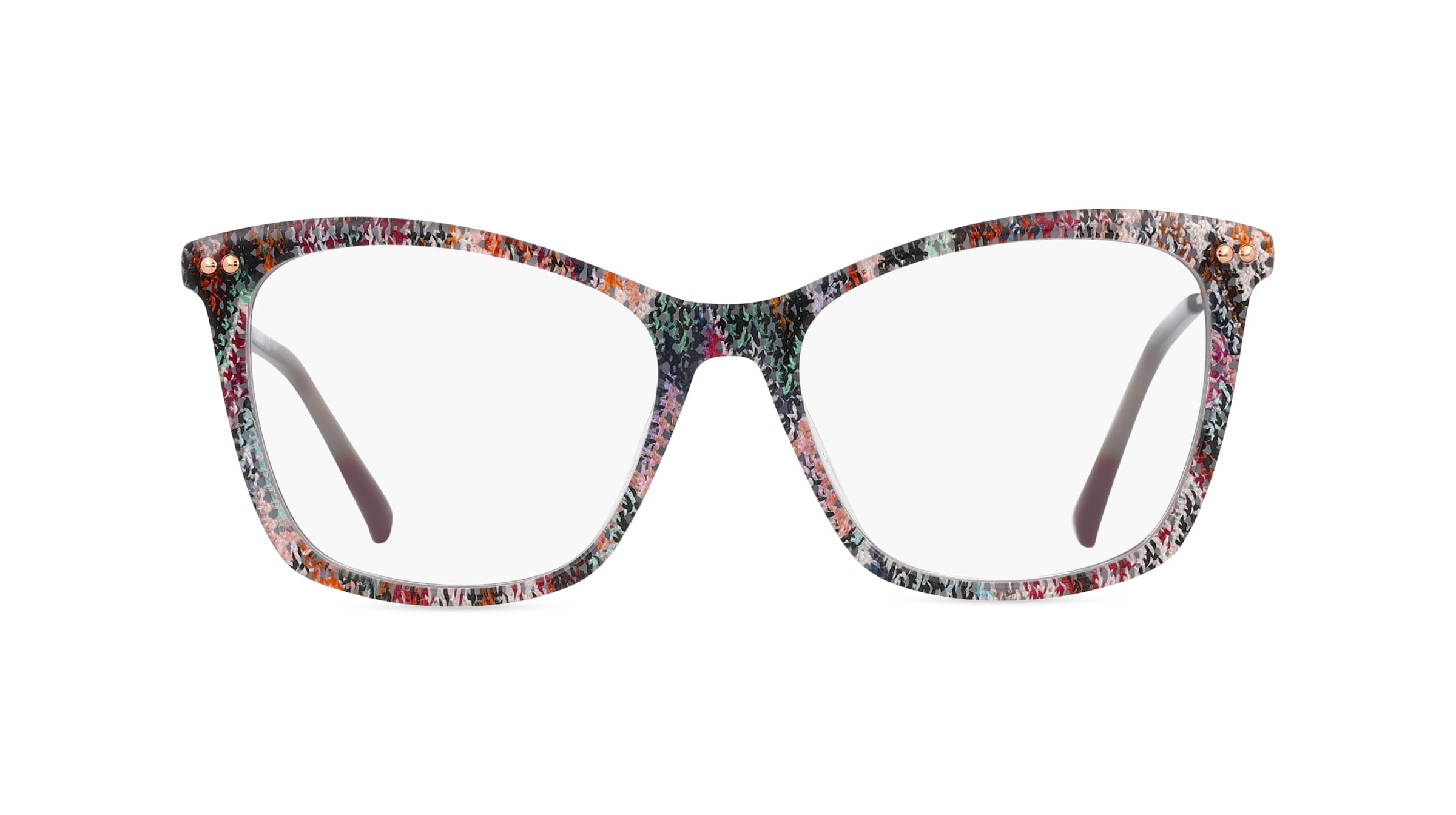 Missoni 0108 Damen-Brille inkl. Gläser Vollrand Cateye Acetat-Gestell 53mm/16mm/140mm, mehrfarbig