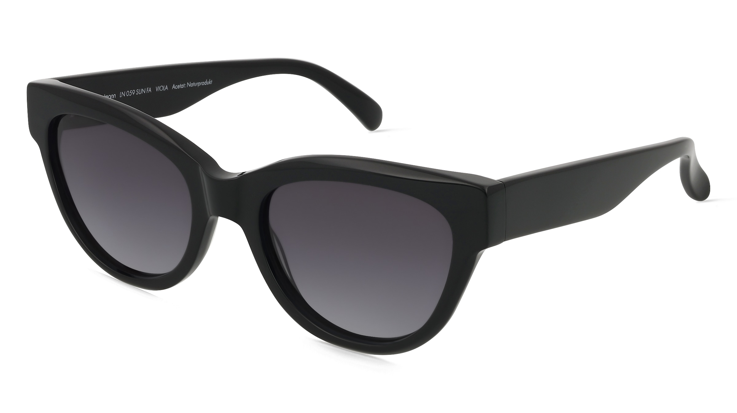 Fielmann LN 059 SUN FA VIOLA Damen-Sonnenbrille Vollrand Butterfly Acetat Extrudiert-Gestell, Schwarz