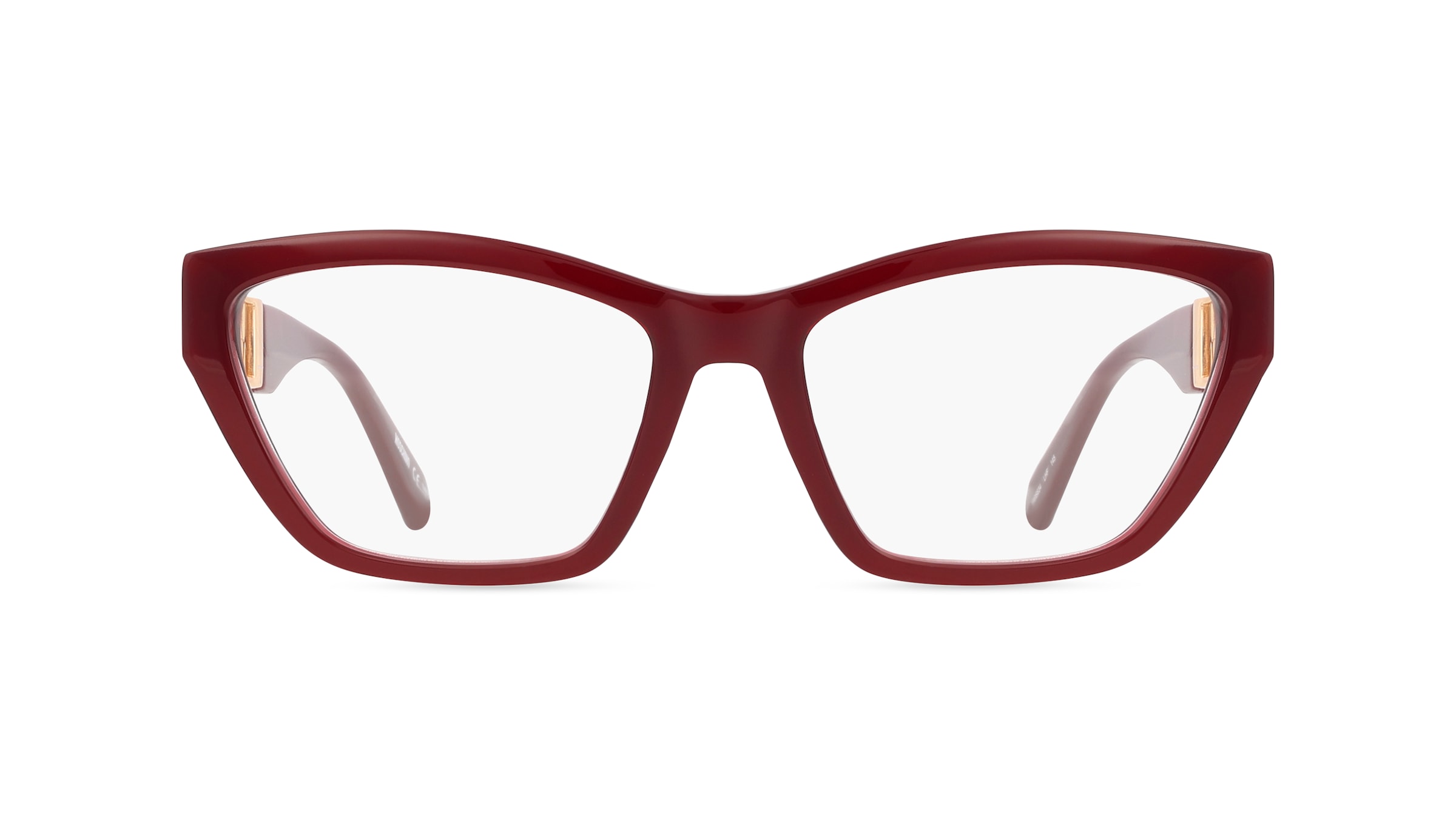 Moschino 634 Damen-Brille inkl. Gläser Vollrand Cateye Acetat-Gestell 55mm/17mm/145mm, rot