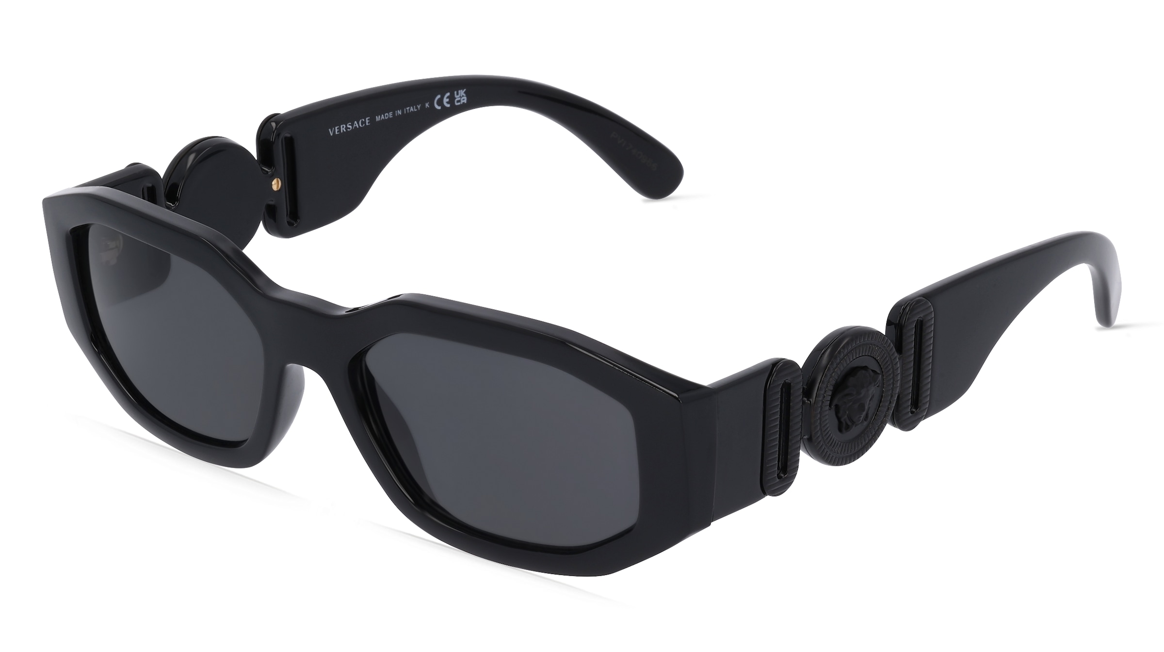 Versace VE4361 Herren-Sonnenbrille Vollrand Geometrisch Kunststoff-Gestell, Schwarz