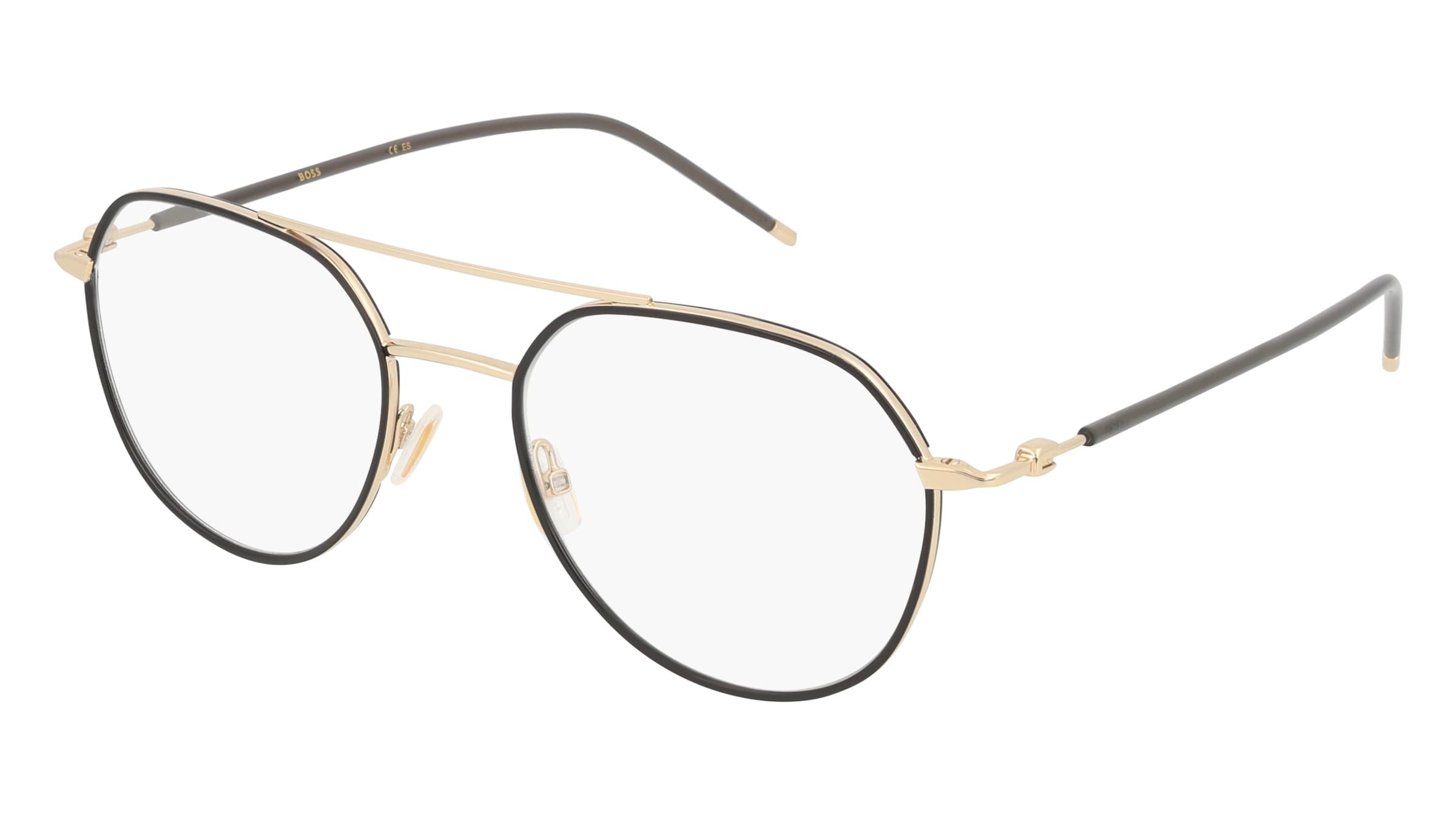 Boss 1429 Unisex-Brille inkl. Gläser Vollrand Pilot Metall-Gestell 53/20/145, Schwarz