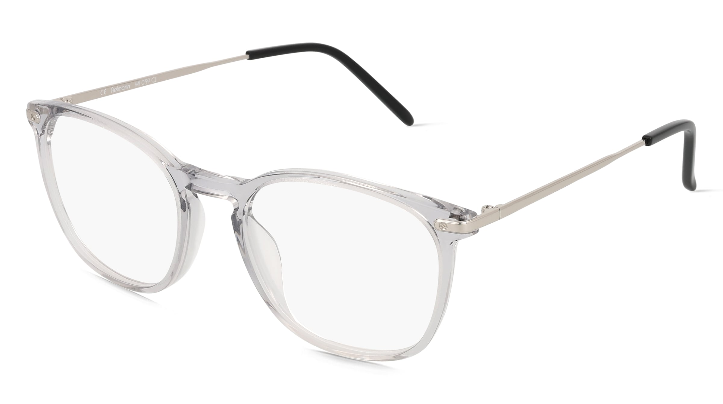 Fielmann MI 059 CL Herren-Brille inkl. Gläser Vollrand Panto Acetat-Gestell 52/19/145, Grau