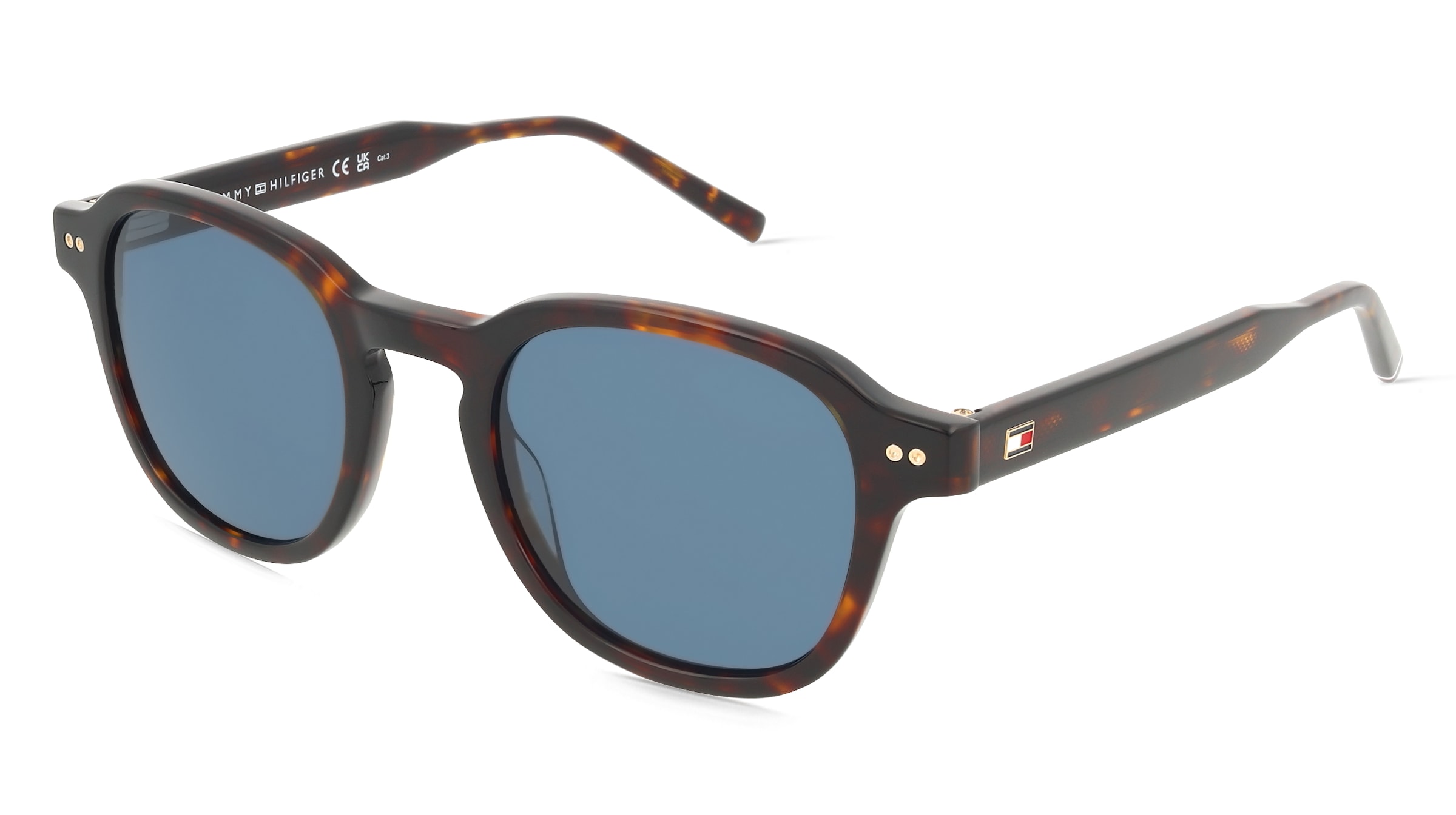 Tommy Hilfiger TH 2185/S Herren-Sonnenbrille Vollrand Panto Acetat-Gestell, Havanna