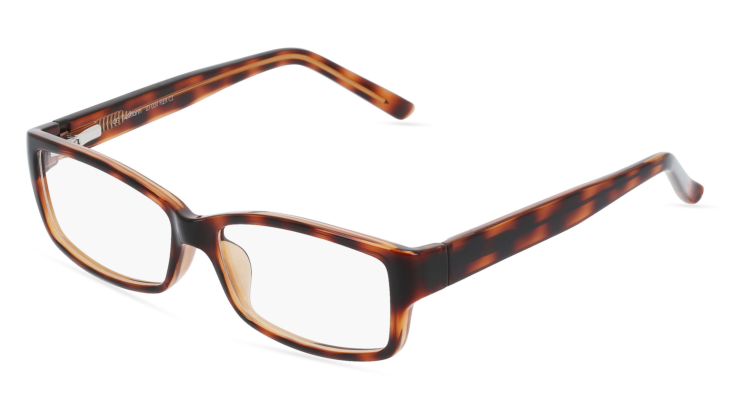 Fielmann LD 031 FLEX CL Damen-Brille inkl. Gläser Vollrand Quadratisch Propionat-Gestell 53/14/135, Havanna
