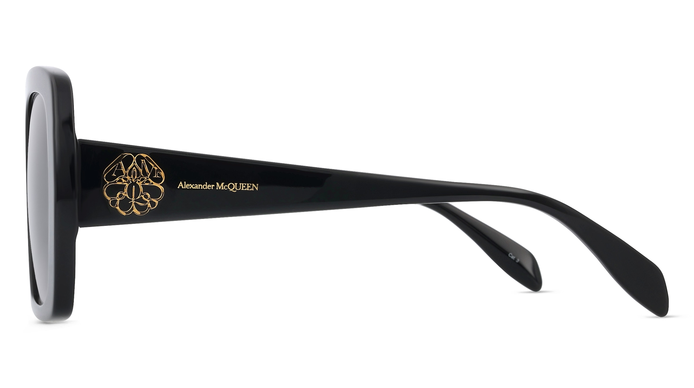 Thumbnail - Alexander McQueen AM0378S Damen-Sonnenbrille Vollrand Quadratisch Kunststoff-Gestell, schwarz
