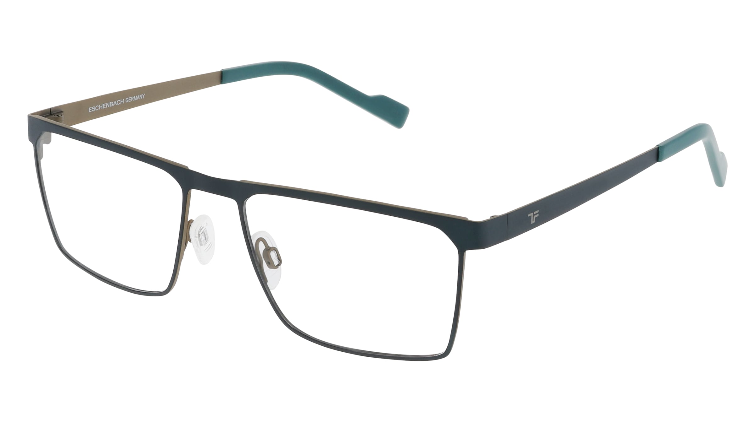 Eschenbach 822015 Herren-Brille inkl. Gläser Vollrand Quadratisch Titan-Gestell 55/17/145, Blau