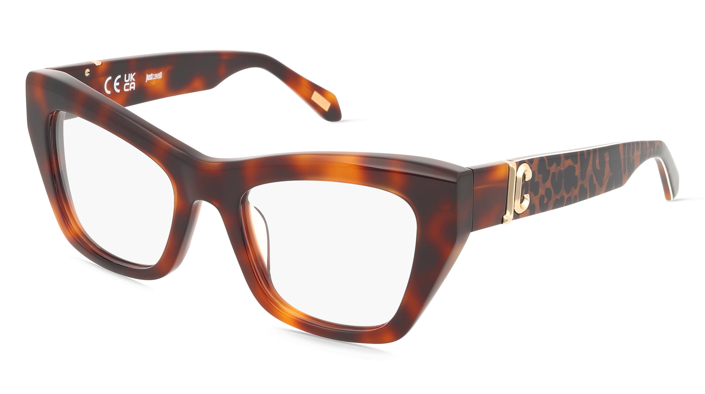 Just Cavalli VJC116 Unisex-Brille inkl. Gläser Vollrand Butterfly Kunststoff-Gestell 51/20/140, Havanna