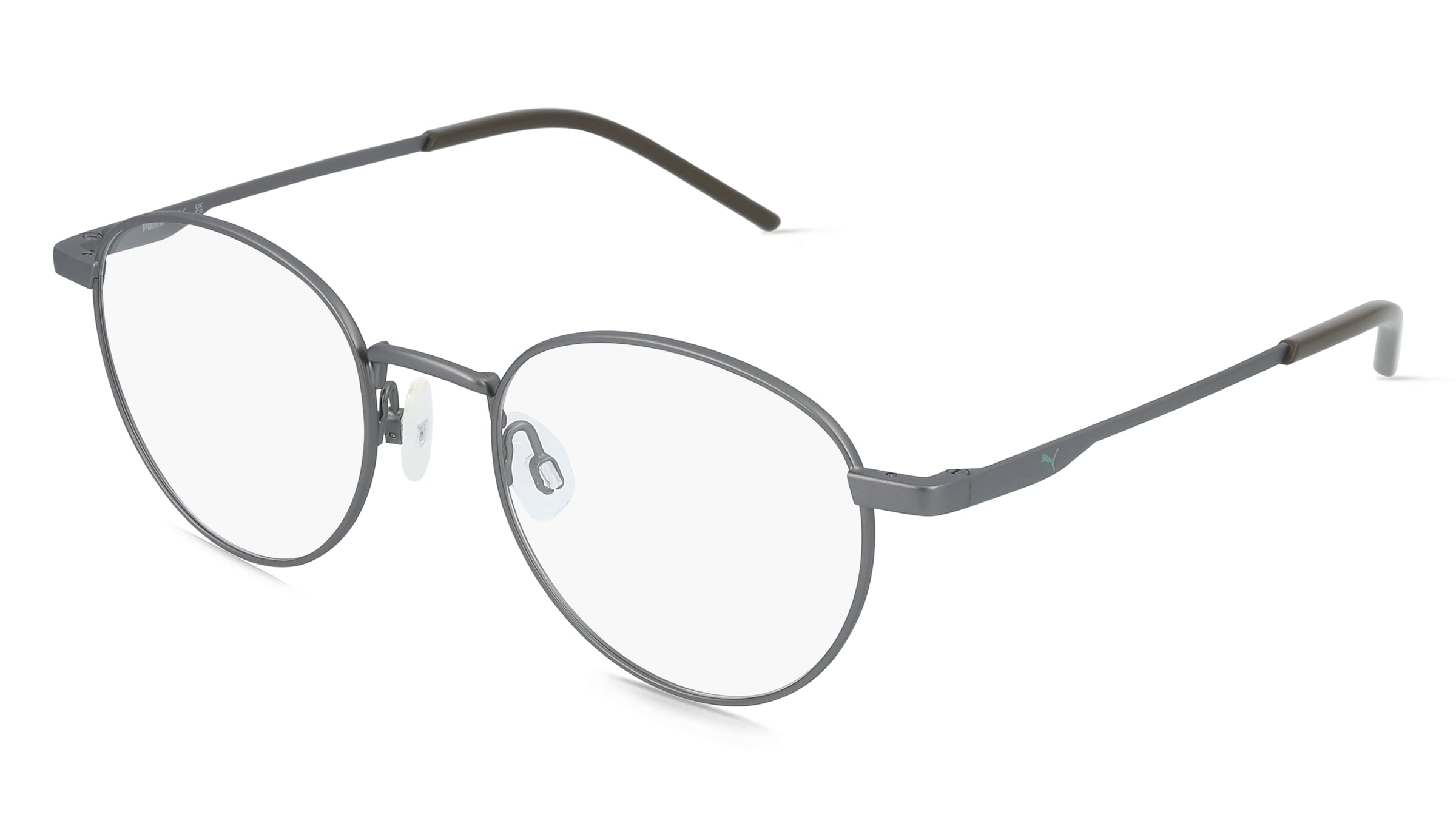 PUMA PU0533O Herren-Brille inkl. Gläser Vollrand Rund Metall-Gestell 50/20/145, Grau