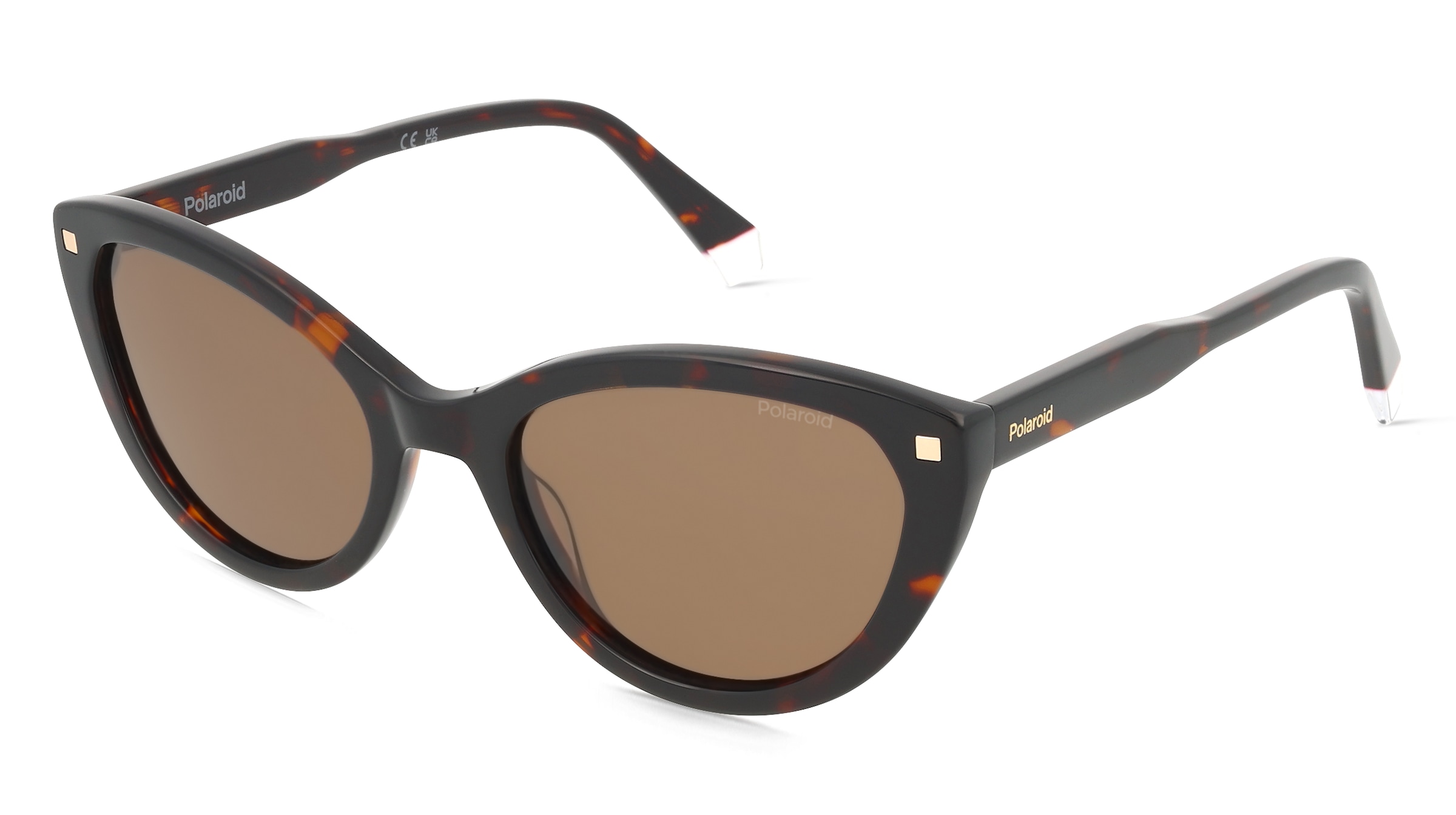 Polaroid 207381 Damen-Sonnenbrille Vollrand Cat Eye Acetat-Gestell, Havanna