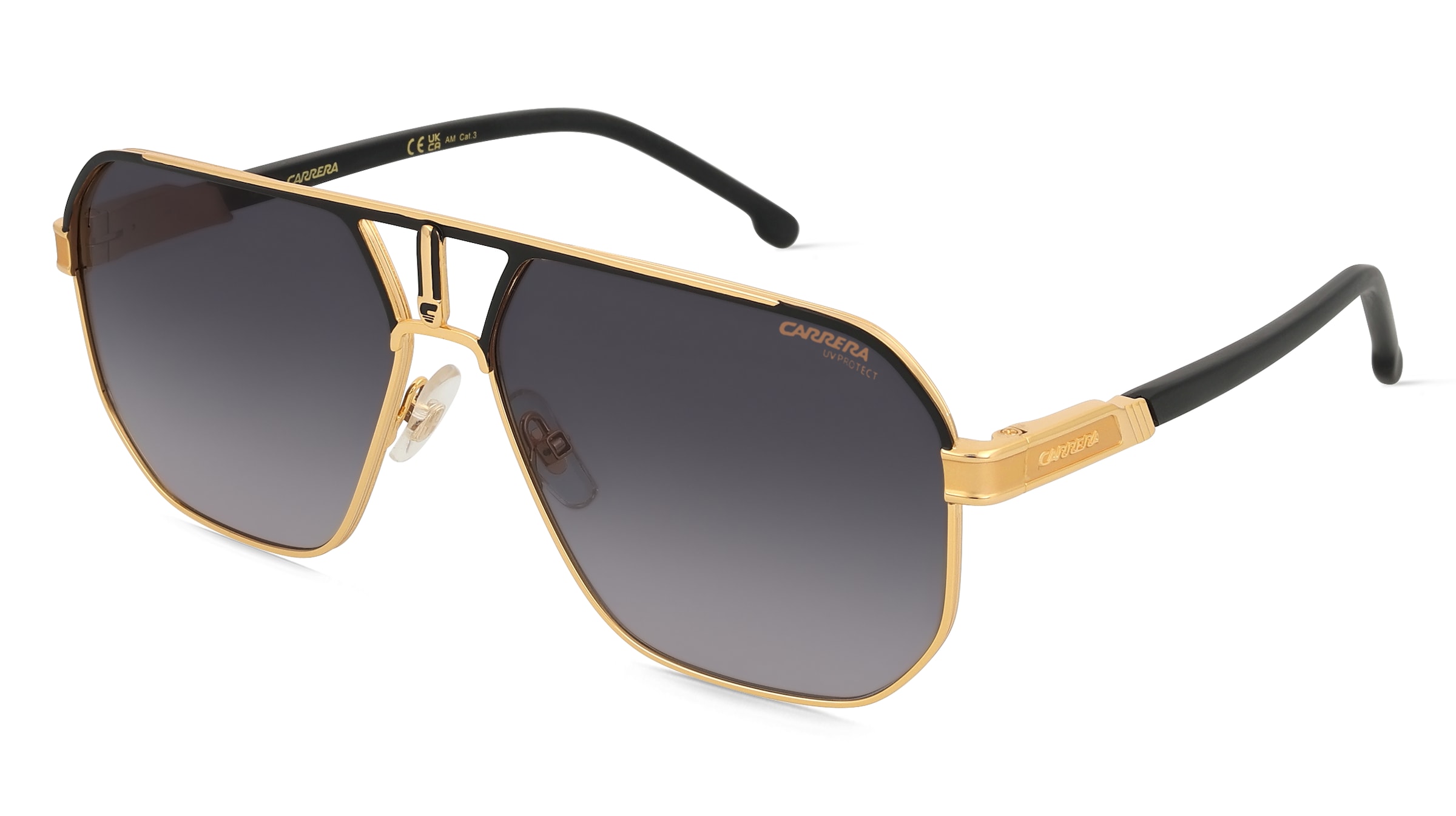 Carrera 1062/S Herren-Sonnenbrille Vollrand Quadratisch Metall-Gestell, Schwarz