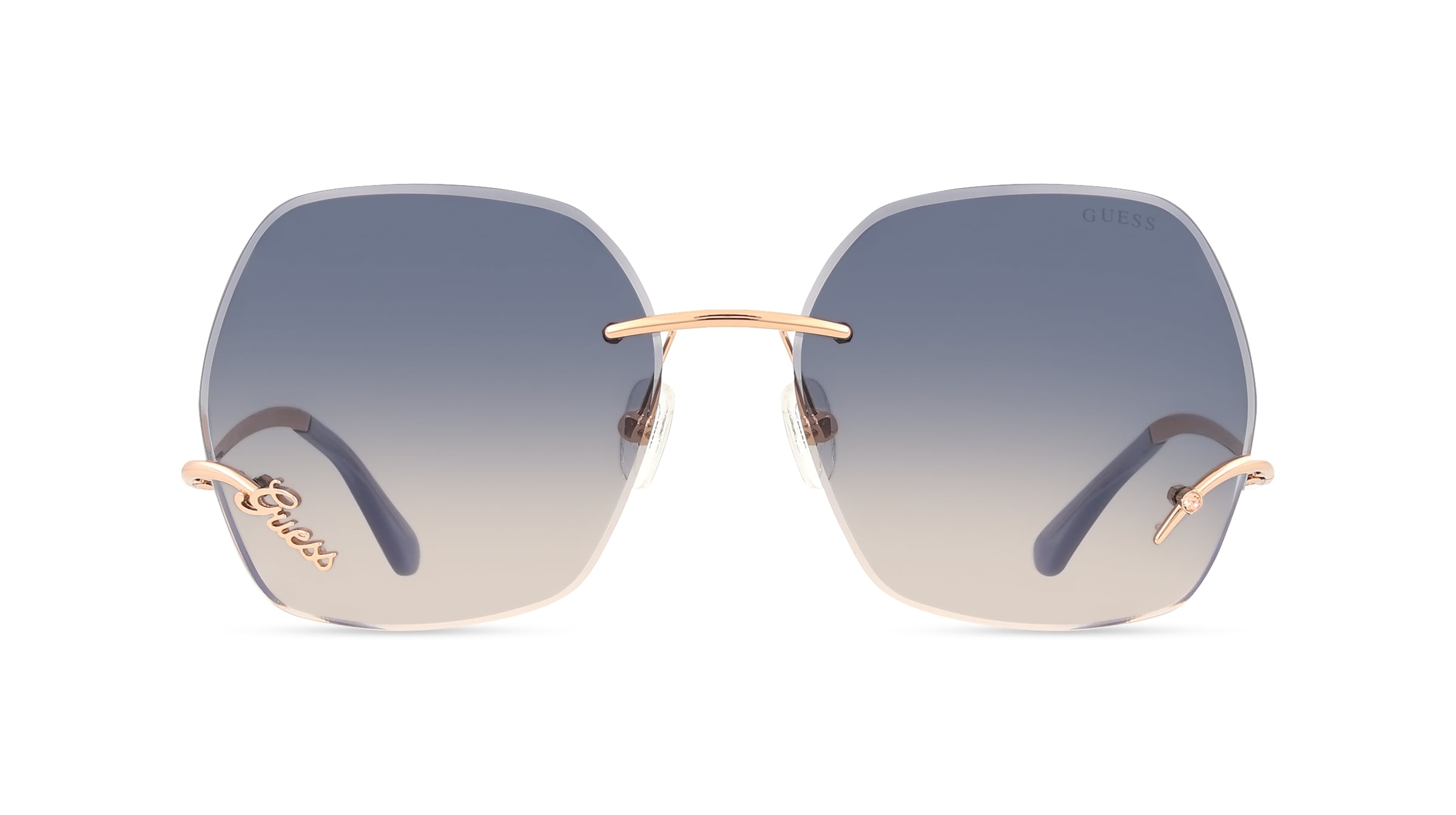 Guess GU00268 Damen-Sonnenbrille Vollrand Butterfly Metall-Gestell, pink