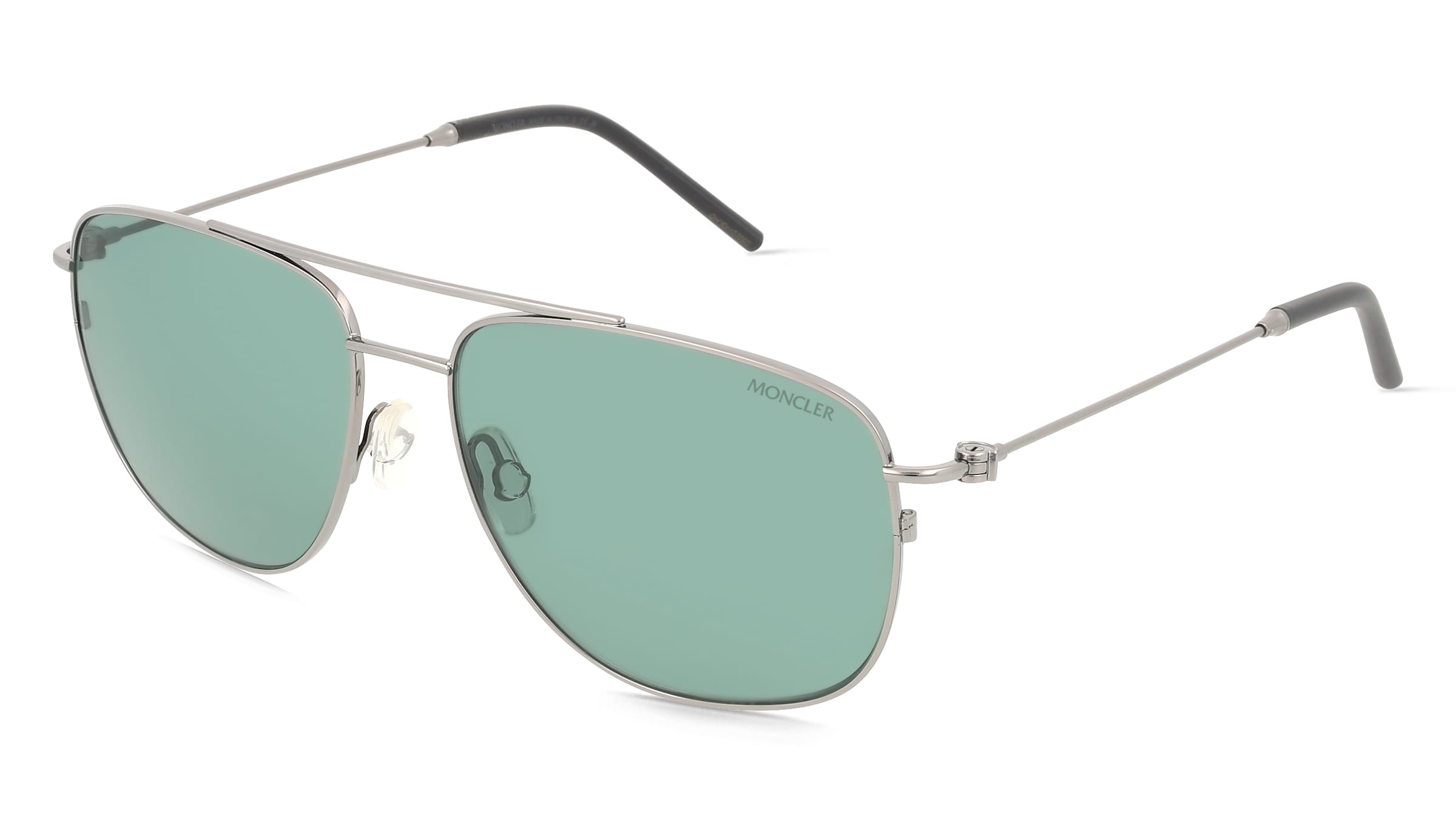 Moncler ME4004 Unisex-Sonnenbrille Vollrand Pilot Metall-Gestell, Grau