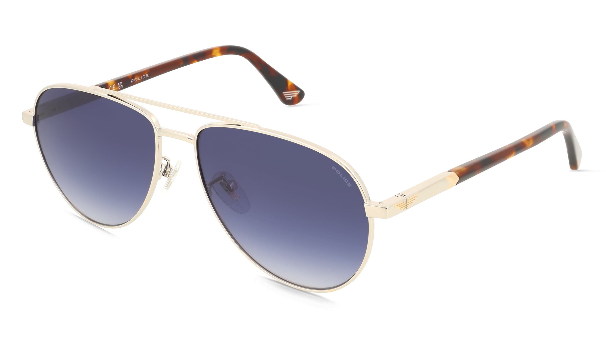 Police SPLR77 Herren-Sonnenbrille Vollrand Pilot Edelstahl-Gestell, Grau