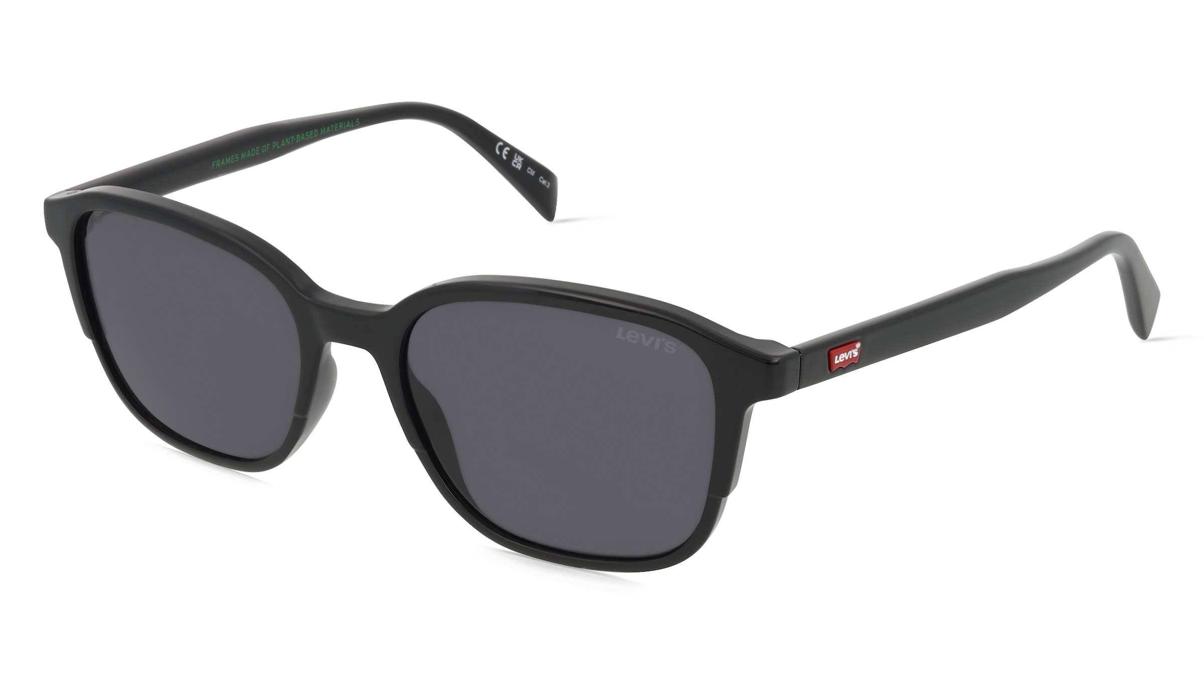Levi's LV 5030/S Unisex-Sonnenbrille Vollrand Quadratisch Kunststoff-Gestell, Schwarz