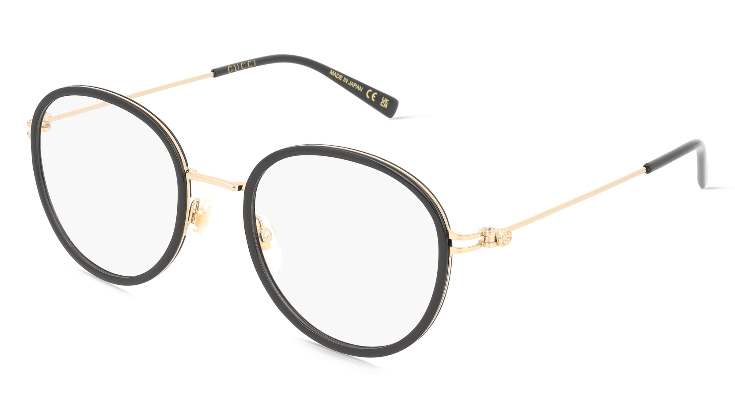 Gucci GG1851O Unisex-Brille inkl. Gläser Vollrand Rund Kunststoff-Gestell 50/20/145, Schwarz