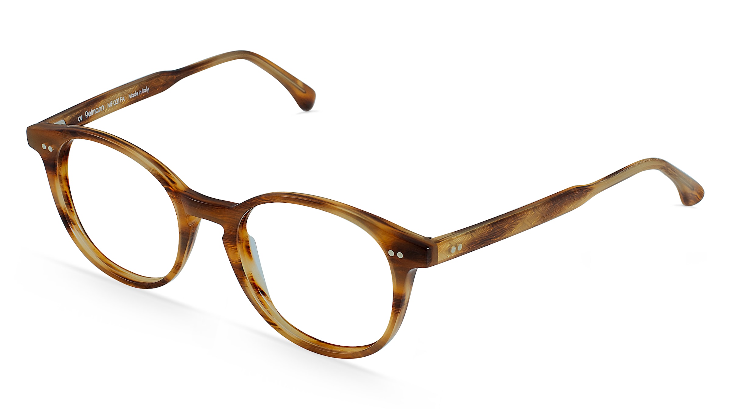 Fielmann MF 031 FA PEPE Unisex-Brille inkl. Gläser Vollrand Panto Acetat-Gestell 48/19/140, Braun
